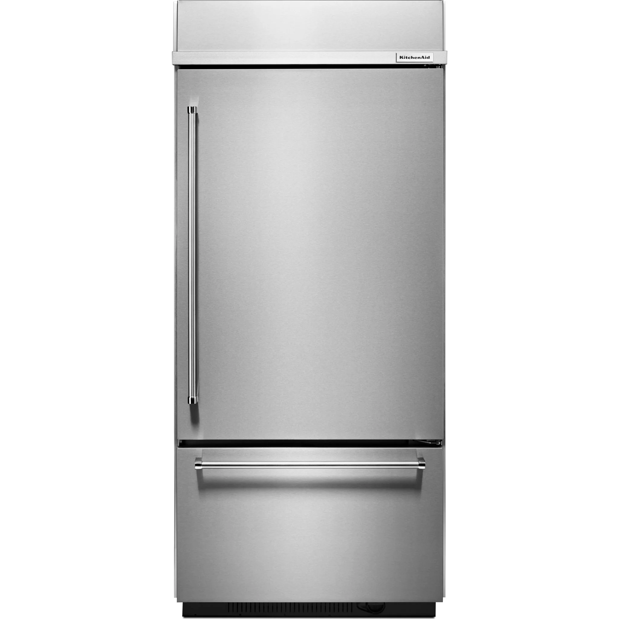KitchenAid 20.9 cu.ft. 36" Width Built-In Stainless Bottom Mount Refrigerator with Platinum Interior Design - Stainless Steel (KBBR306ESS) - Image 8