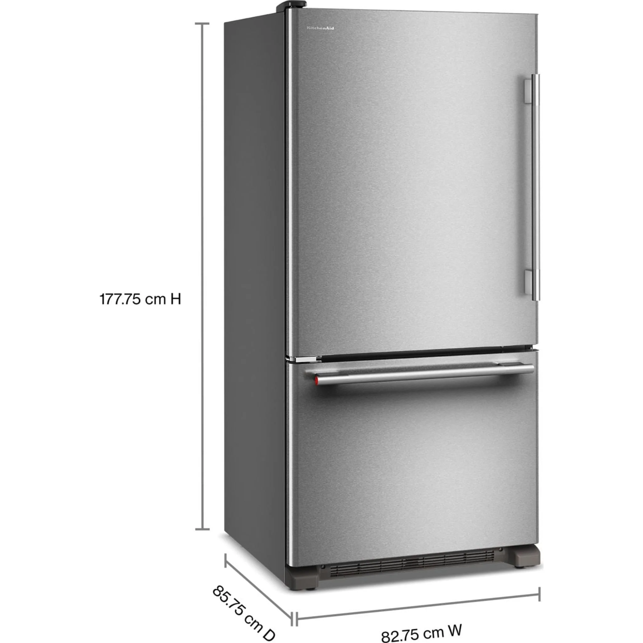 KitchenAid 22 Cu. Ft. 33-Inch Standard-Depth Bottom Mount Refrigerator with Left Door Swing -PrintShield Stainless (KRBL133SPS) - Image 14