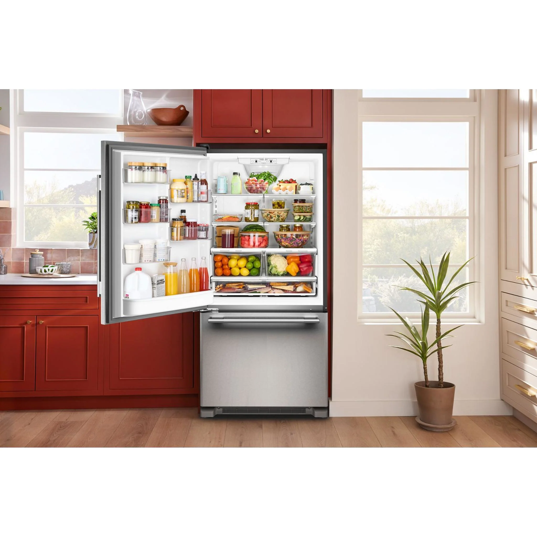 KitchenAid 22 Cu. Ft. 33-Inch Standard-Depth Bottom Mount Refrigerator with Left Door Swing -PrintShield Stainless (KRBL133SPS) - Image 15