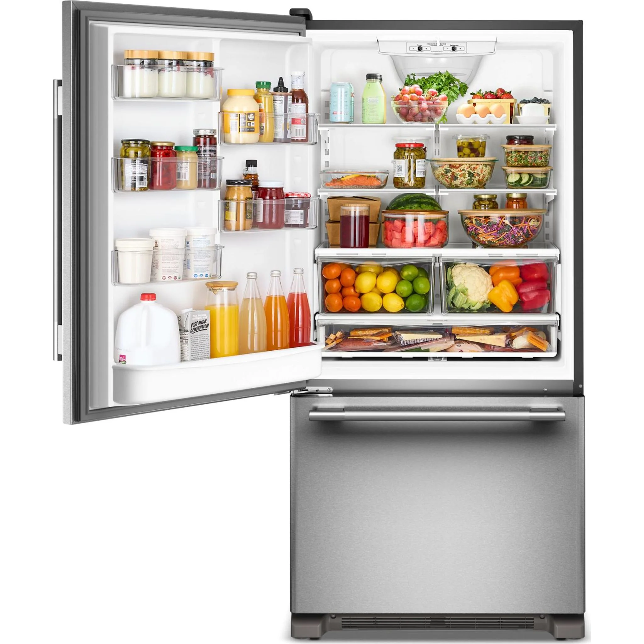 KitchenAid 22 Cu. Ft. 33-Inch Standard-Depth Bottom Mount Refrigerator with Left Door Swing -PrintShield Stainless (KRBL133SPS) - Image 5
