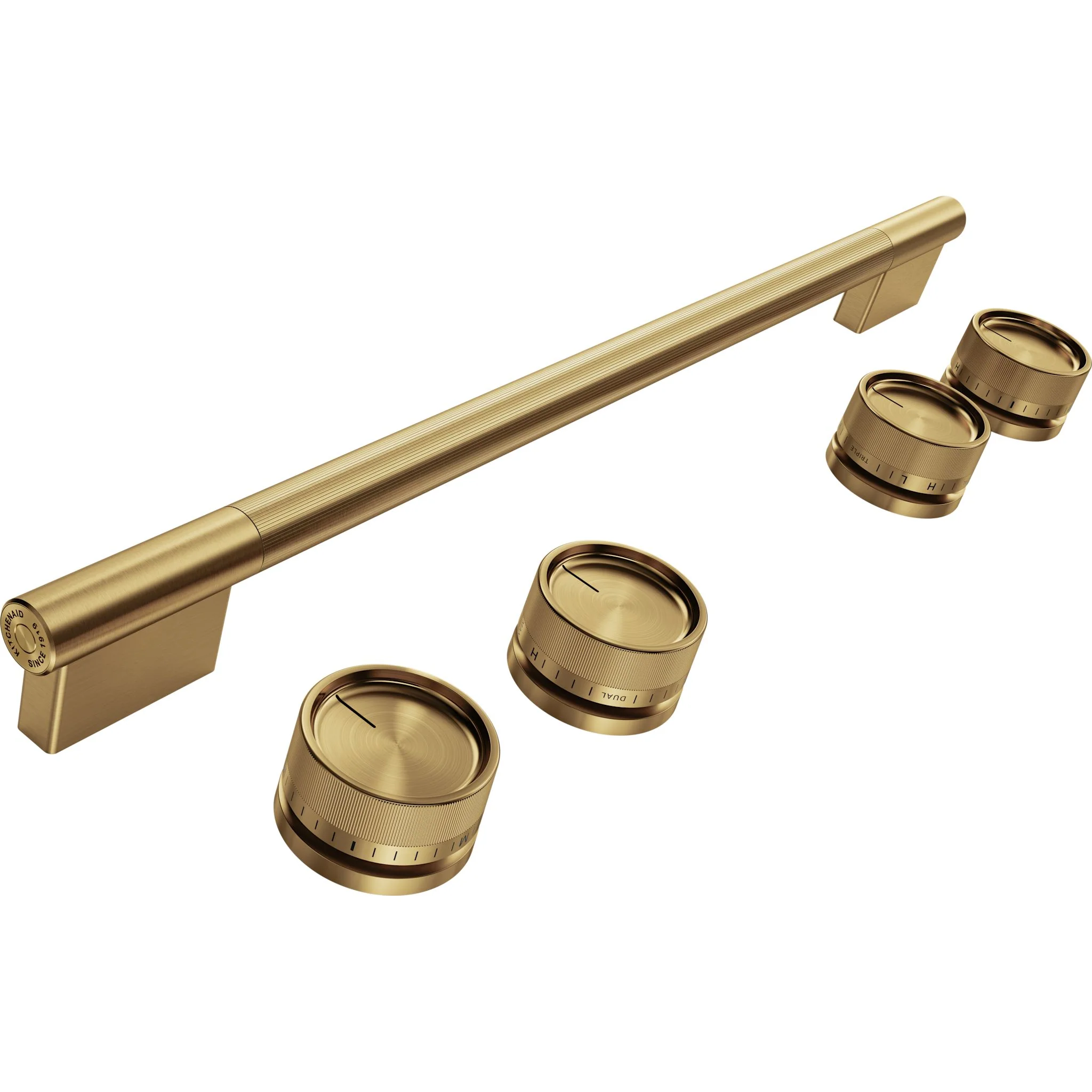 KitchenAid Brass Handle and Knob Hardware Accessory Kit for 30" Slide-In Convection Range - Brass (W11773972) - Image 2