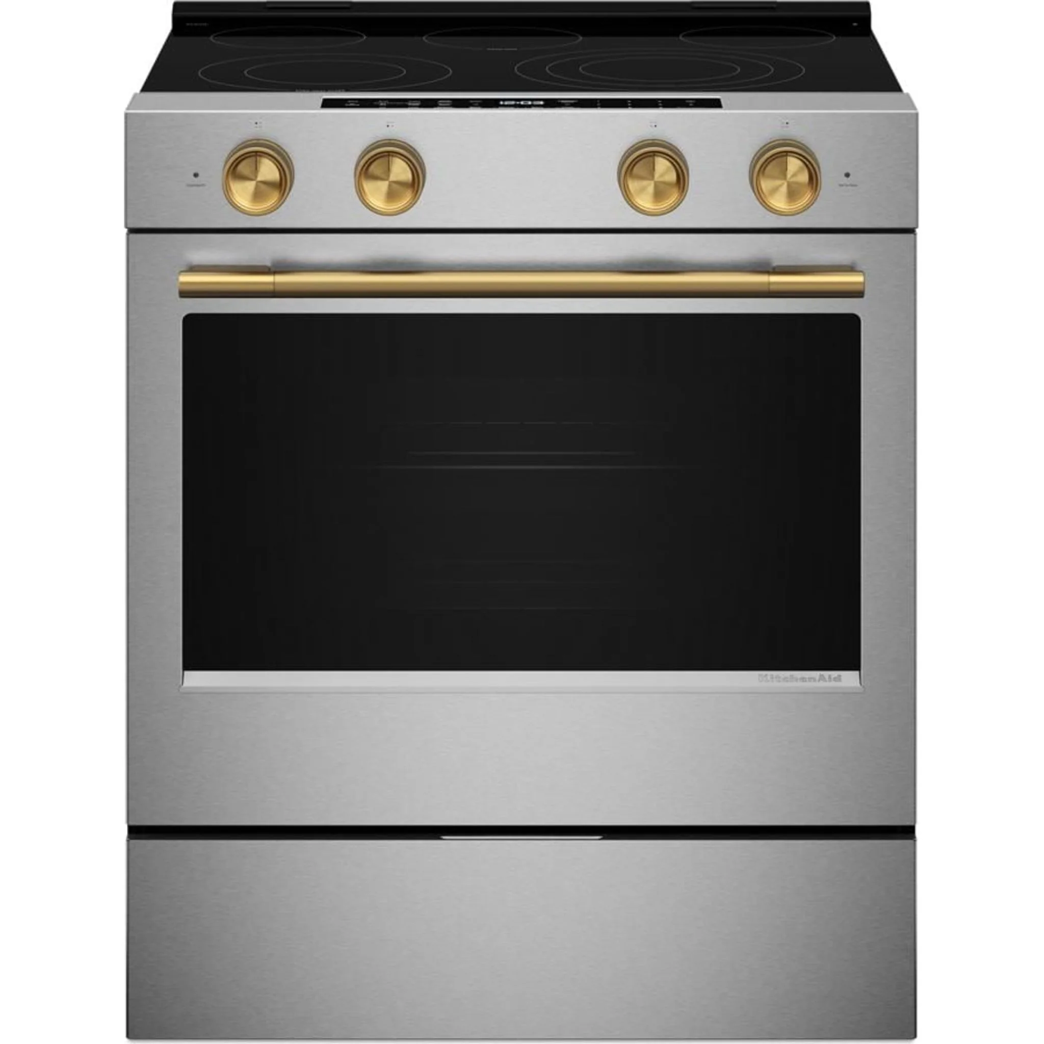 KitchenAid Brass Handle and Knob Hardware Accessory Kit for 30" Slide-In Convection Range - Brass (W11773972) - Image 3