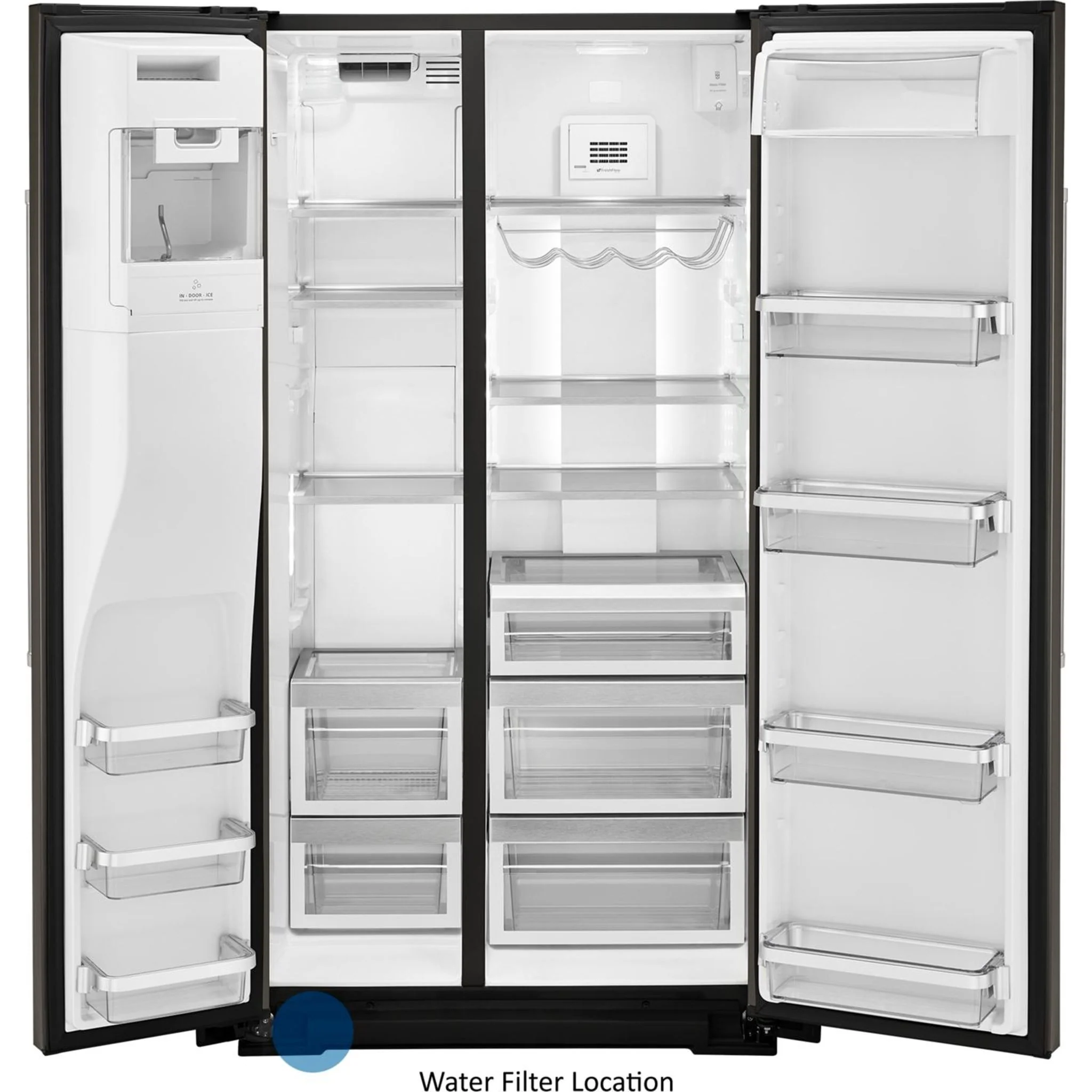 KitchenAid  19.9 cu.. ft. Counter-Depth Side-by-Side Refrigerator with Exterior Ice and Water - Black Stainless (KRSC700HBS) - Image 22