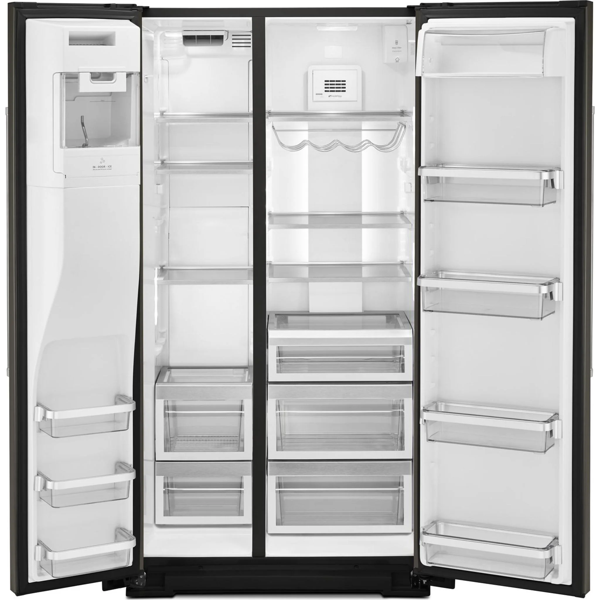 KitchenAid  19.9 cu.. ft. Counter-Depth Side-by-Side Refrigerator with Exterior Ice and Water - Black Stainless (KRSC700HBS) - Image 23