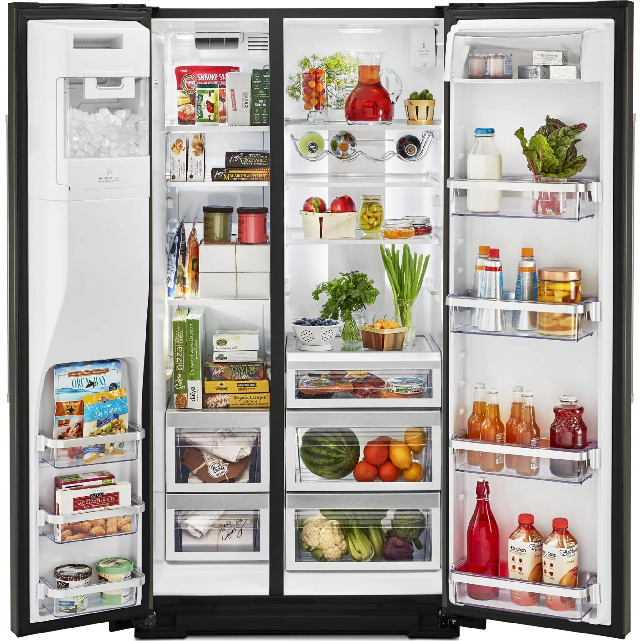 KitchenAid  19.9 cu.. ft. Counter-Depth Side-by-Side Refrigerator with Exterior Ice and Water - Black Stainless (KRSC700HBS) - Image 24