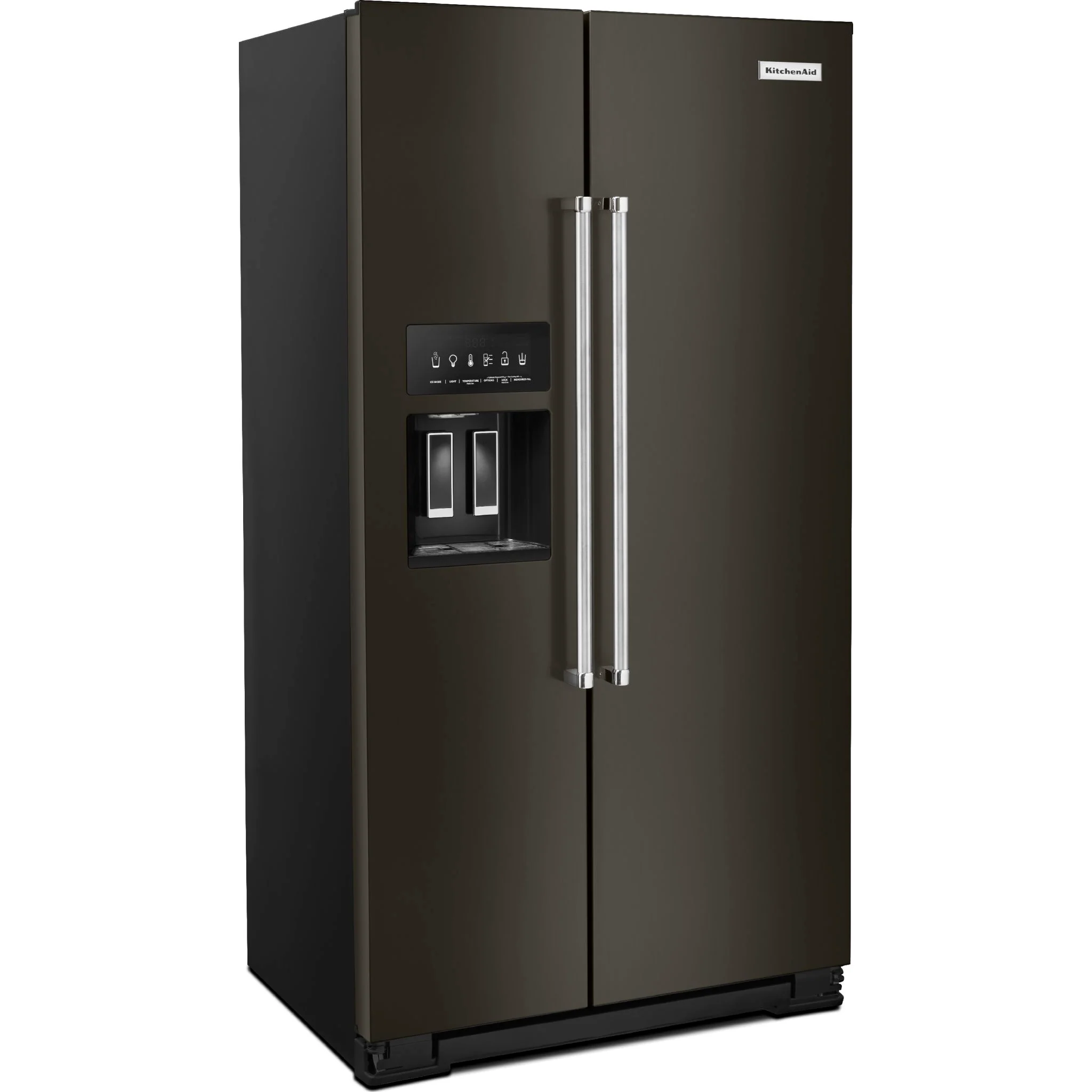 KitchenAid  19.9 cu.. ft. Counter-Depth Side-by-Side Refrigerator with Exterior Ice and Water - Black Stainless (KRSC700HBS) - Image 3
