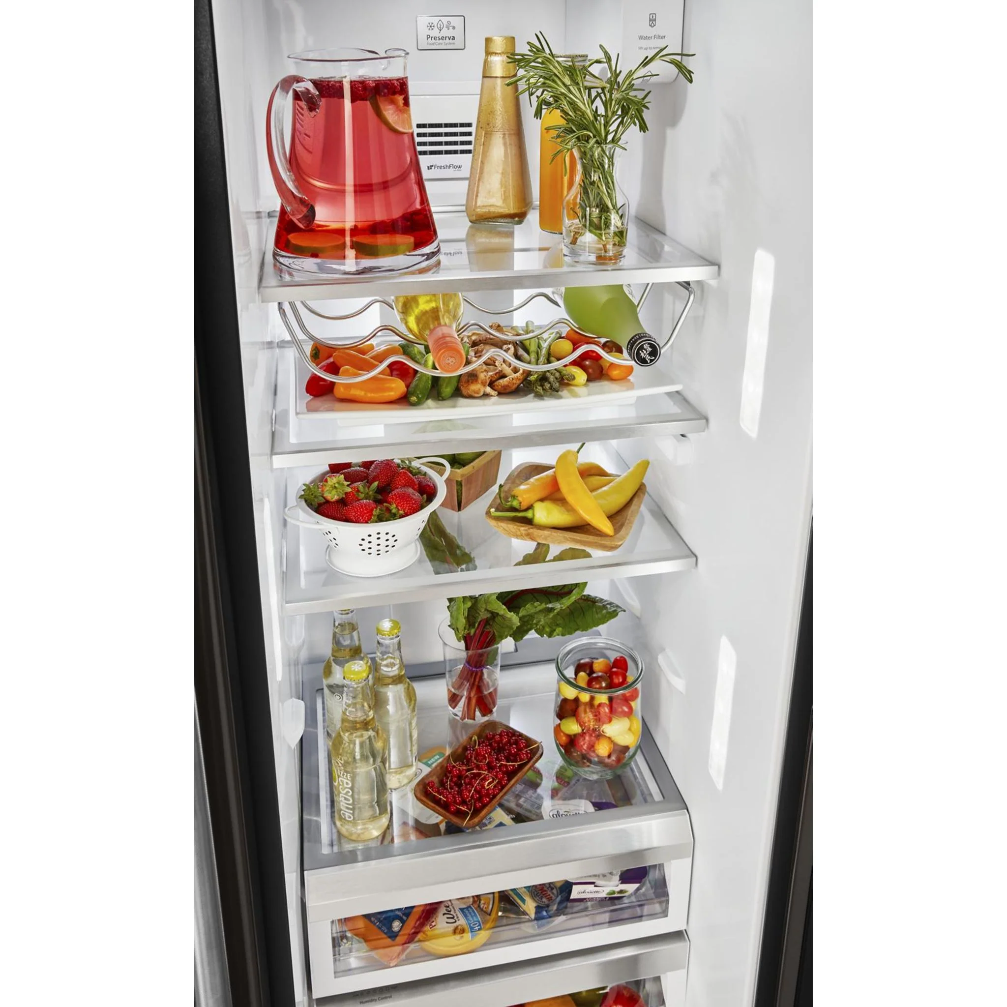KitchenAid  19.9 cu.. ft. Counter-Depth Side-by-Side Refrigerator with Exterior Ice and Water - Black Stainless (KRSC700HBS) - Image 30