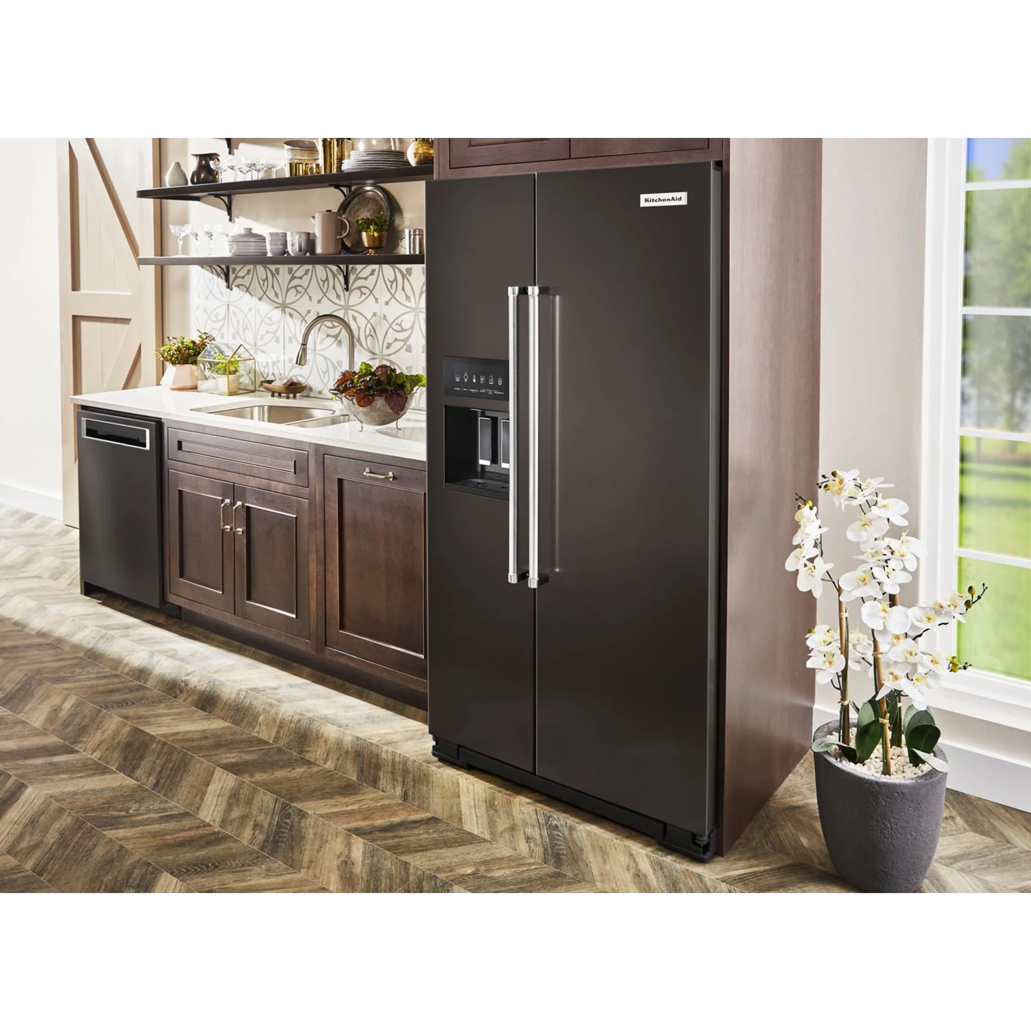 KitchenAid  19.9 cu.. ft. Counter-Depth Side-by-Side Refrigerator with Exterior Ice and Water - Black Stainless (KRSC700HBS) - Image 34