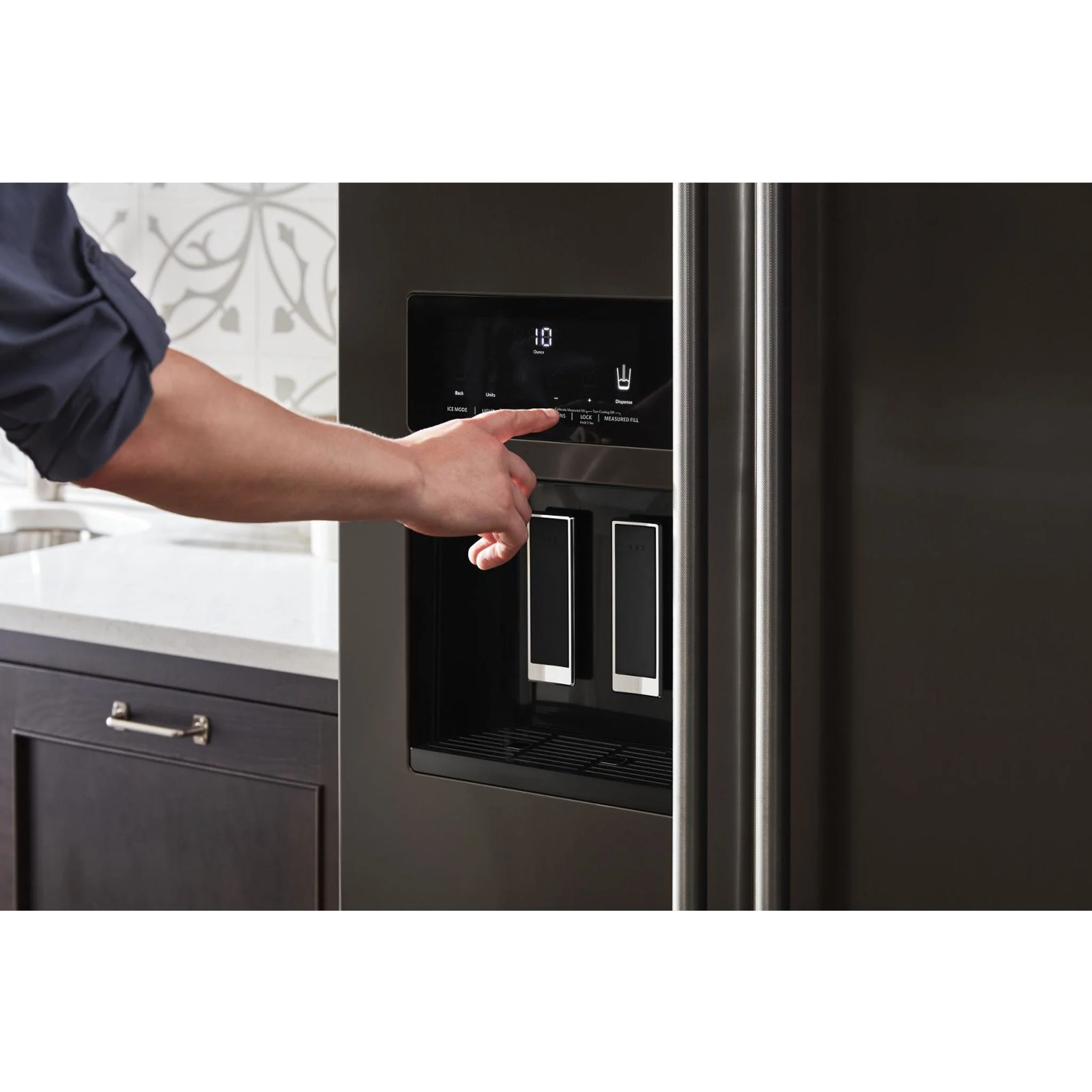 KitchenAid  19.9 cu.. ft. Counter-Depth Side-by-Side Refrigerator with Exterior Ice and Water - Black Stainless (KRSC700HBS) - Image 38