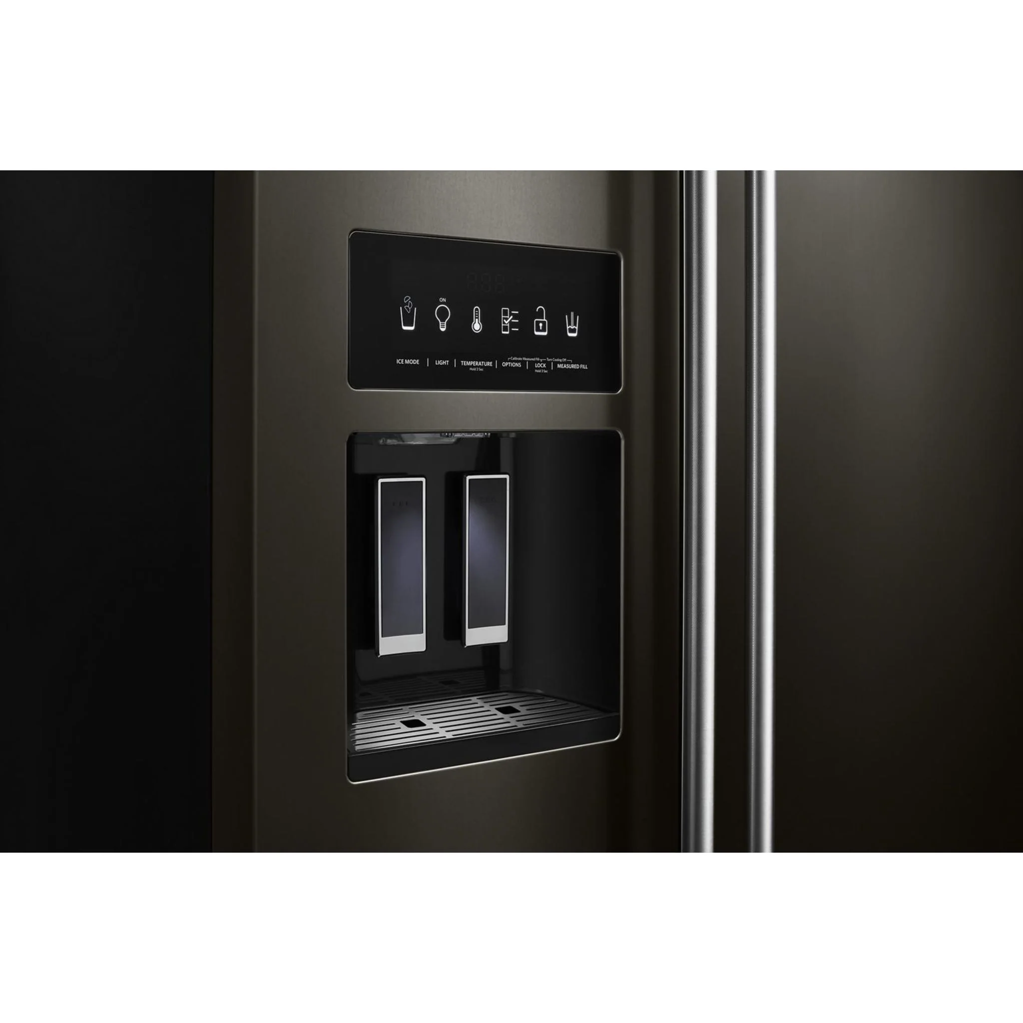 KitchenAid  19.9 cu.. ft. Counter-Depth Side-by-Side Refrigerator with Exterior Ice and Water - Black Stainless (KRSC700HBS) - Image 40