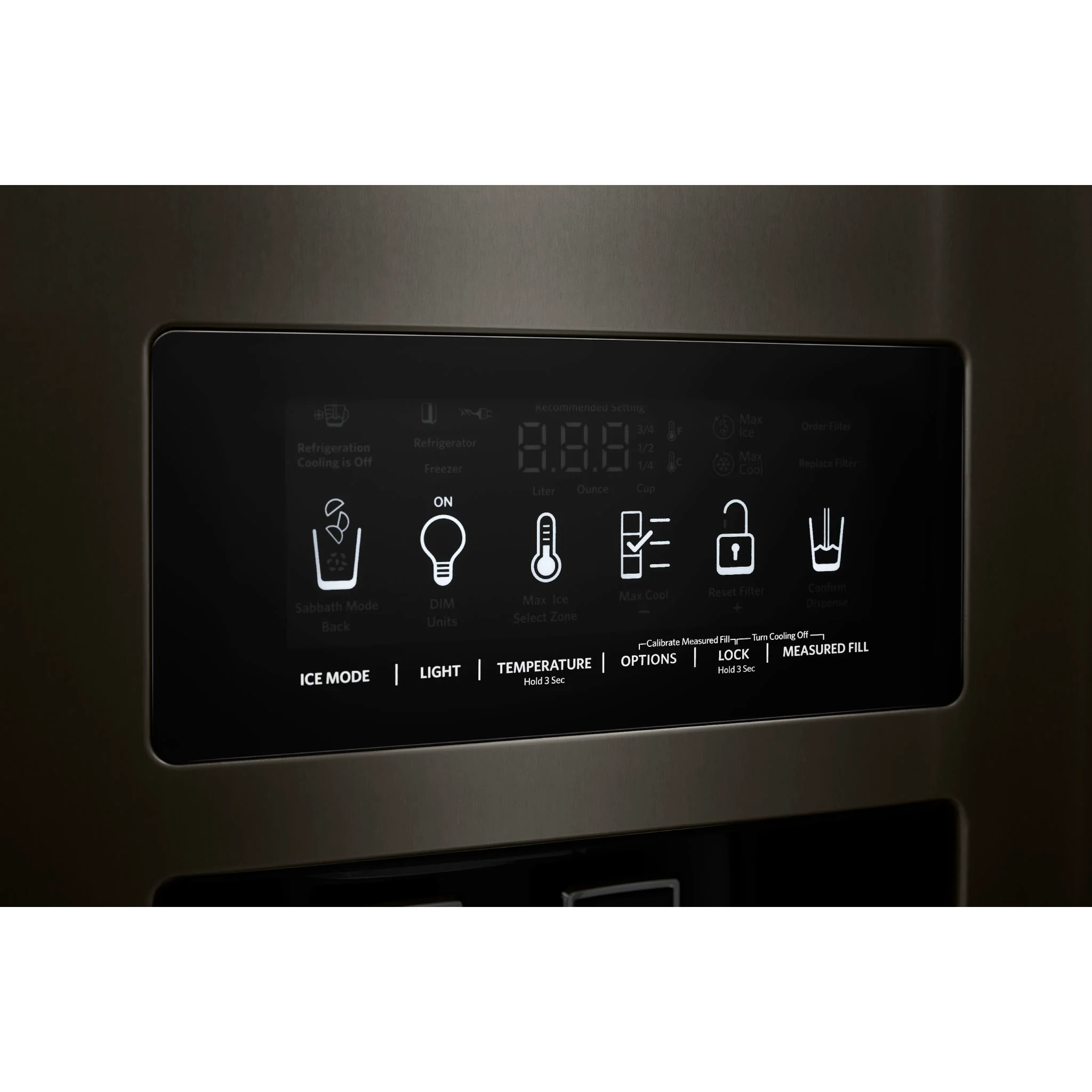 KitchenAid  19.9 cu.. ft. Counter-Depth Side-by-Side Refrigerator with Exterior Ice and Water - Black Stainless (KRSC700HBS) - Image 9