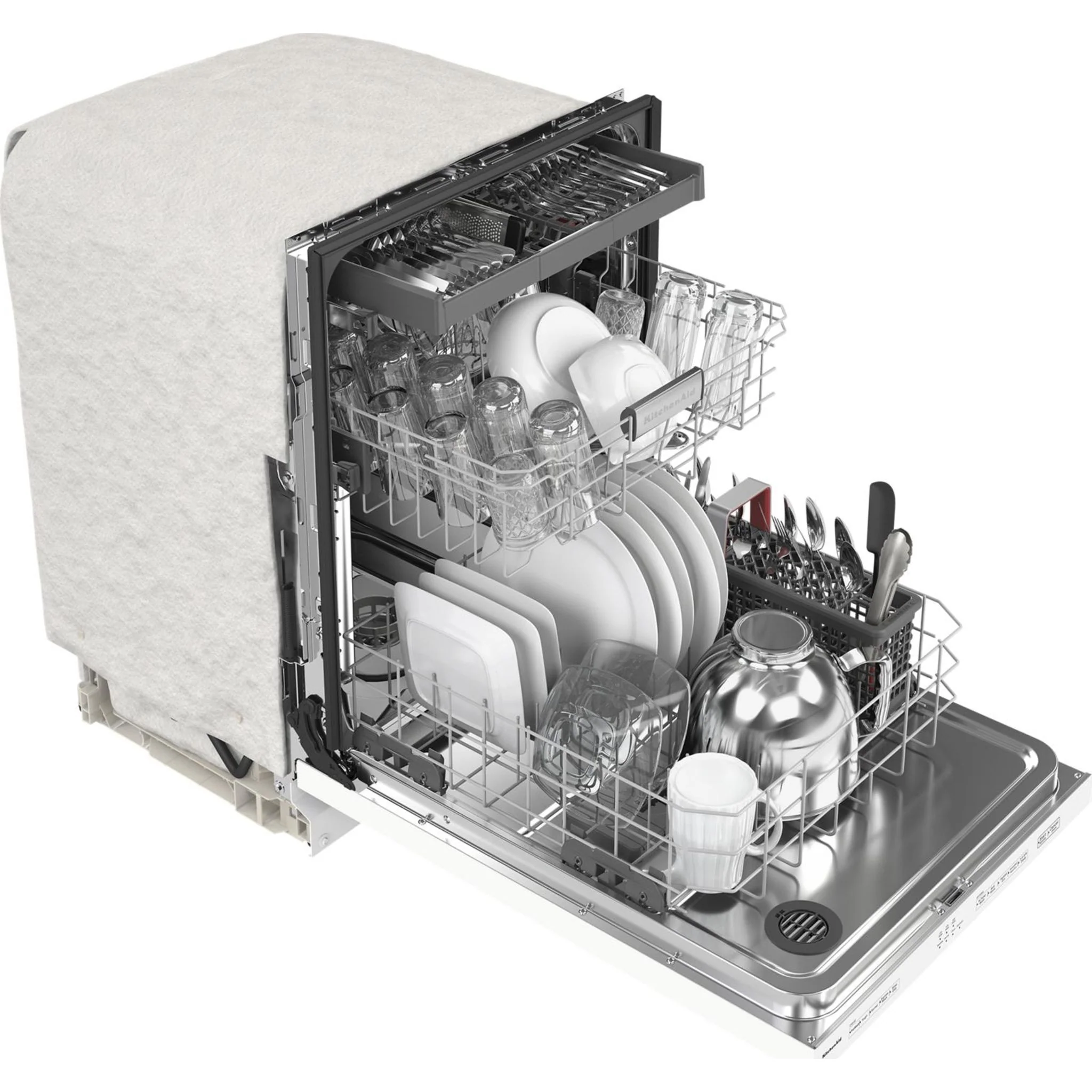 KitchenAid 39 dBA Dishwasher with Third Level Utensil Rack - White (KDTE204KWH) - Image 28