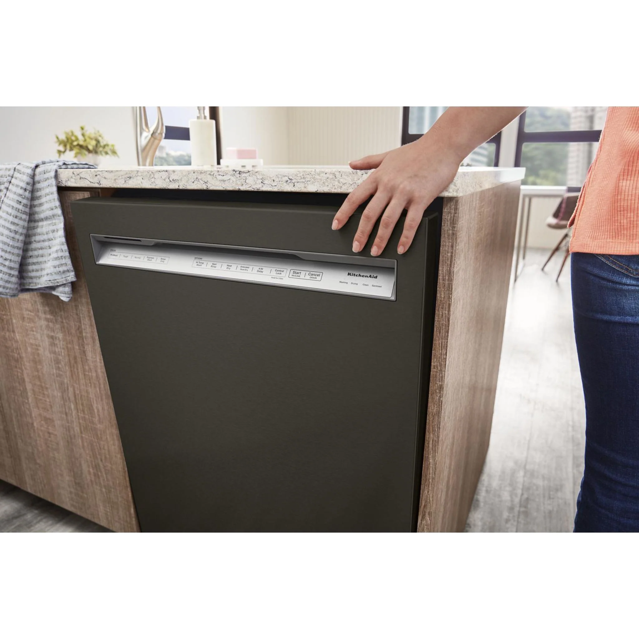 KitchenAid 39 dBA Dishwasher in PrintShield Finish with Third Level Utensil Rack - Black Stainless (KDFE204KBS) - Image 26