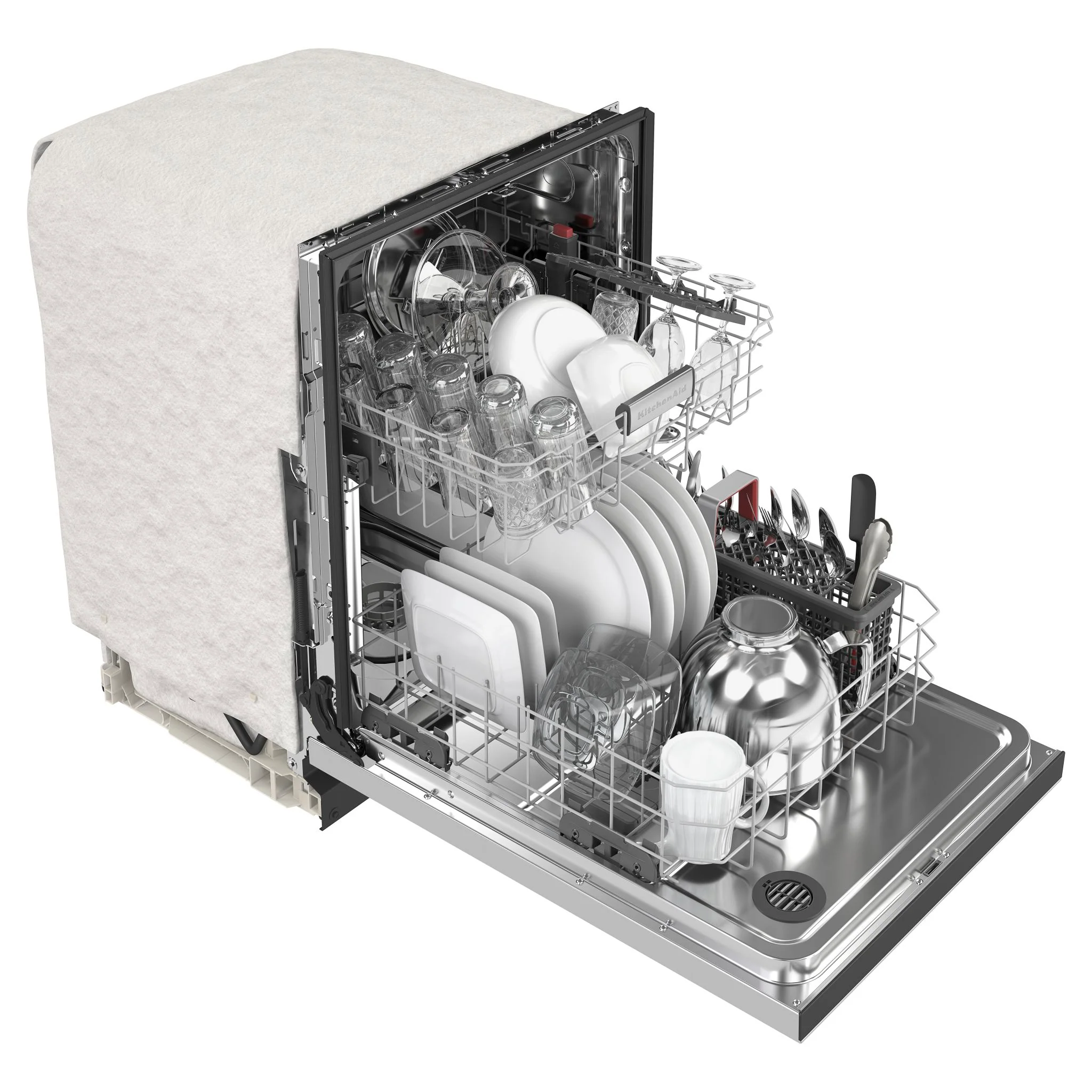 KitchenAid 47 dBA Two-Rack Dishwasher in PrintShield Finish with ProWash Cycle - Stainless Steel (KDFE104KPS) - Image 6