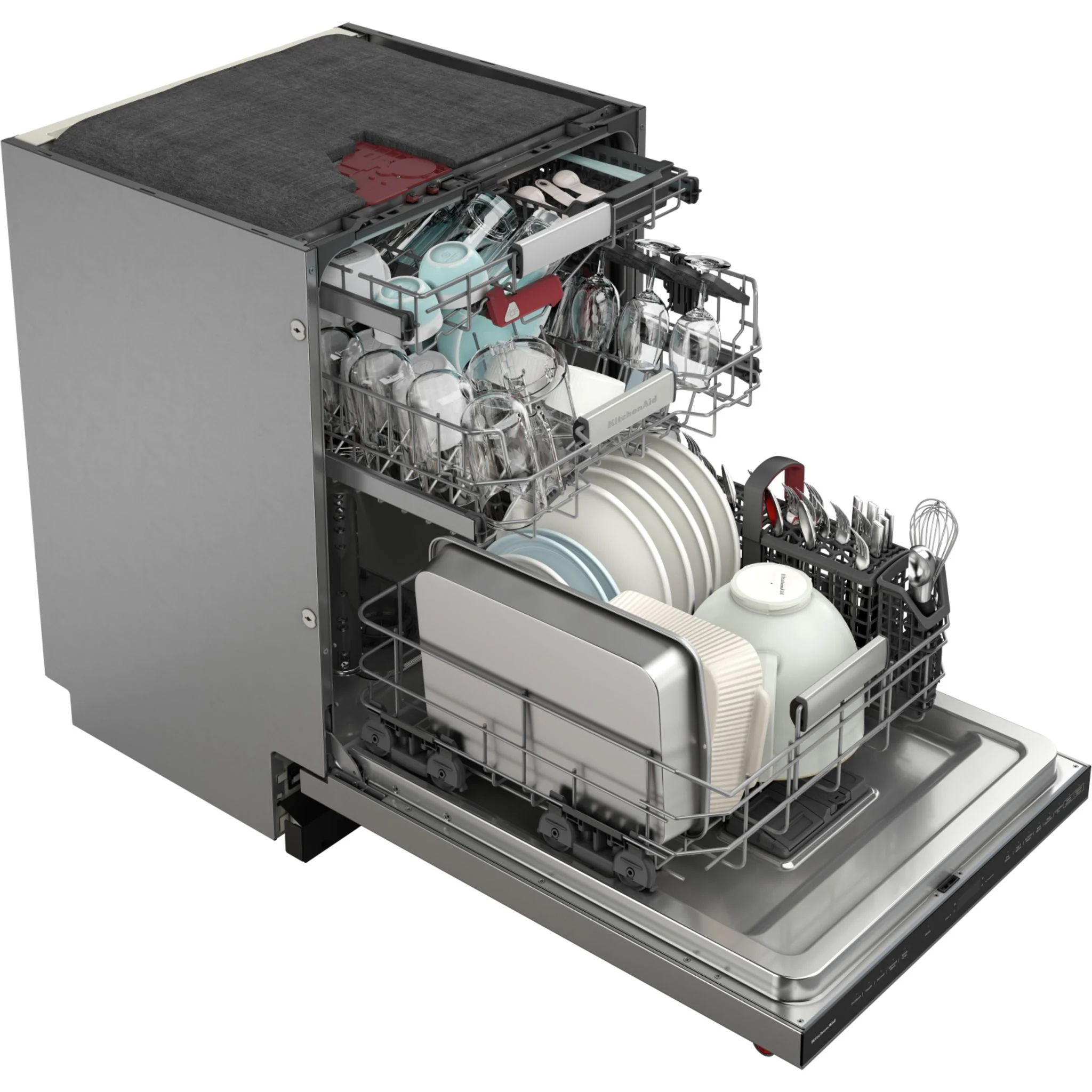 KitchenAid 39 dBA PrintShieldFinish Flush-to-Cabinet Dishwasher with FreeFlexFit Third Level Rack -Stainless Steel (KDTF924PPS) - Image 13