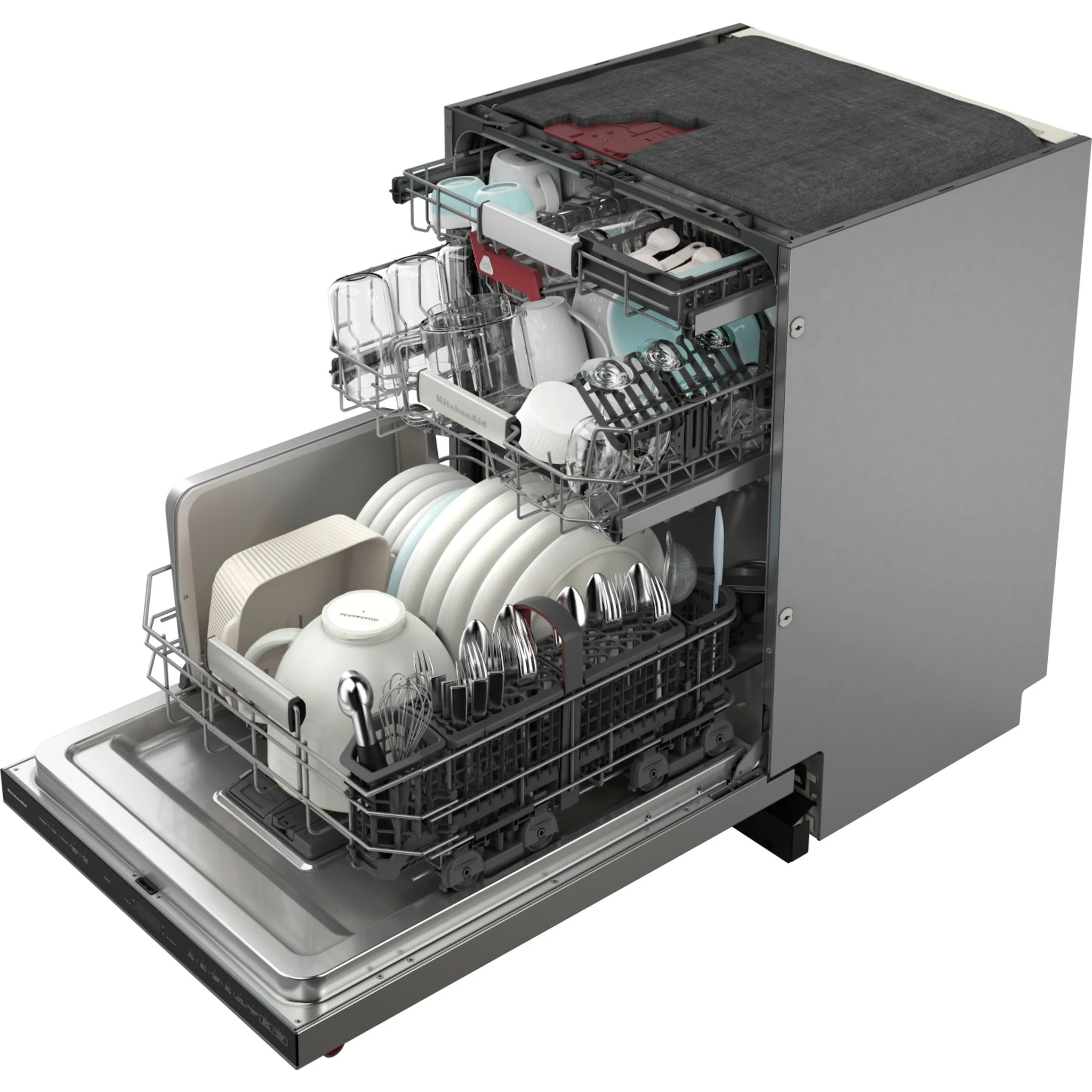 KitchenAid 39 dBA PrintShieldFinish Flush-to-Cabinet Dishwasher with FreeFlexFit Third Level Rack -Stainless Steel (KDTF924PPS) - Image 14
