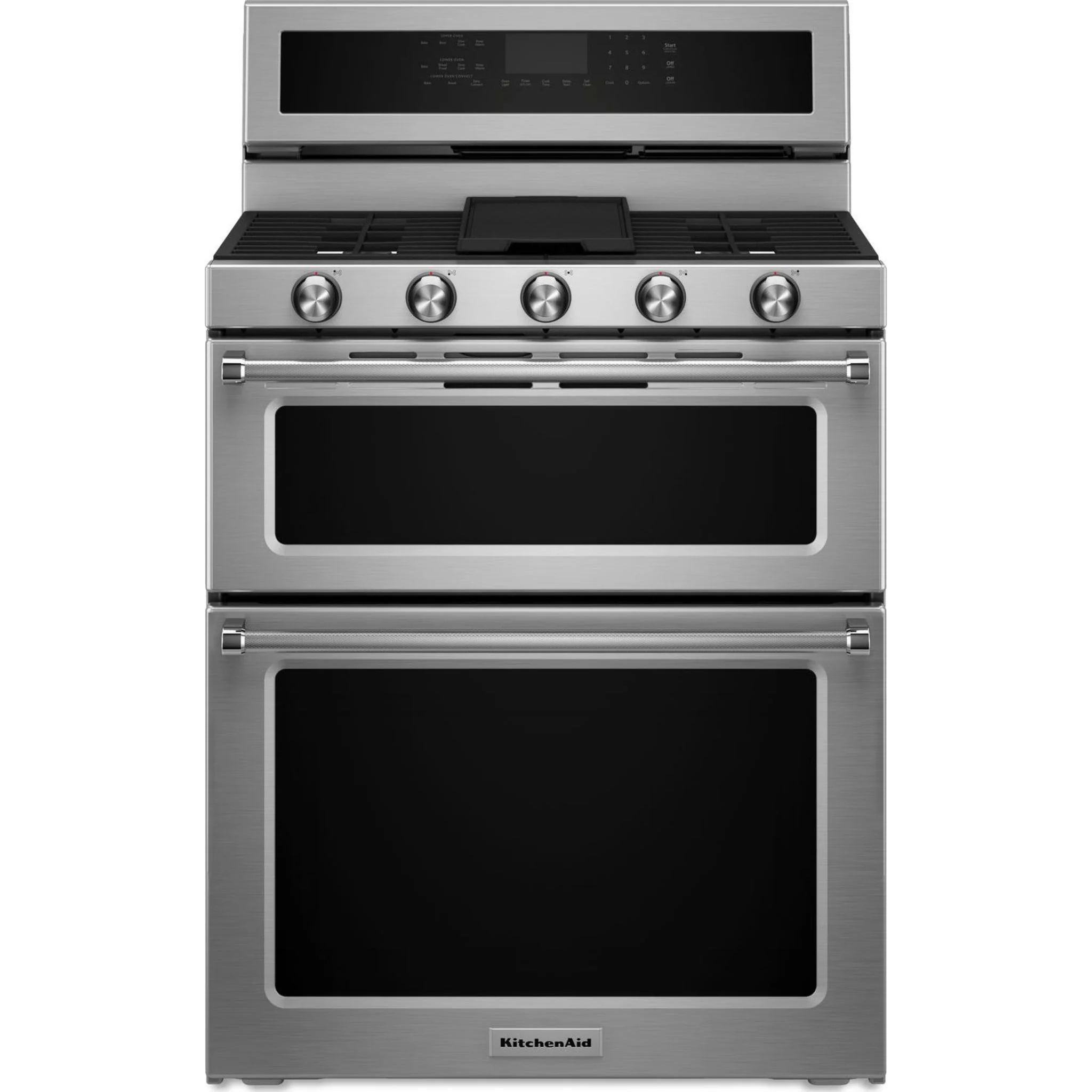 KitchenAid 30-Inch 5 Burner Gas Double Oven Convection Range -Stainless Steel (KFGD500ESS) - Image 11