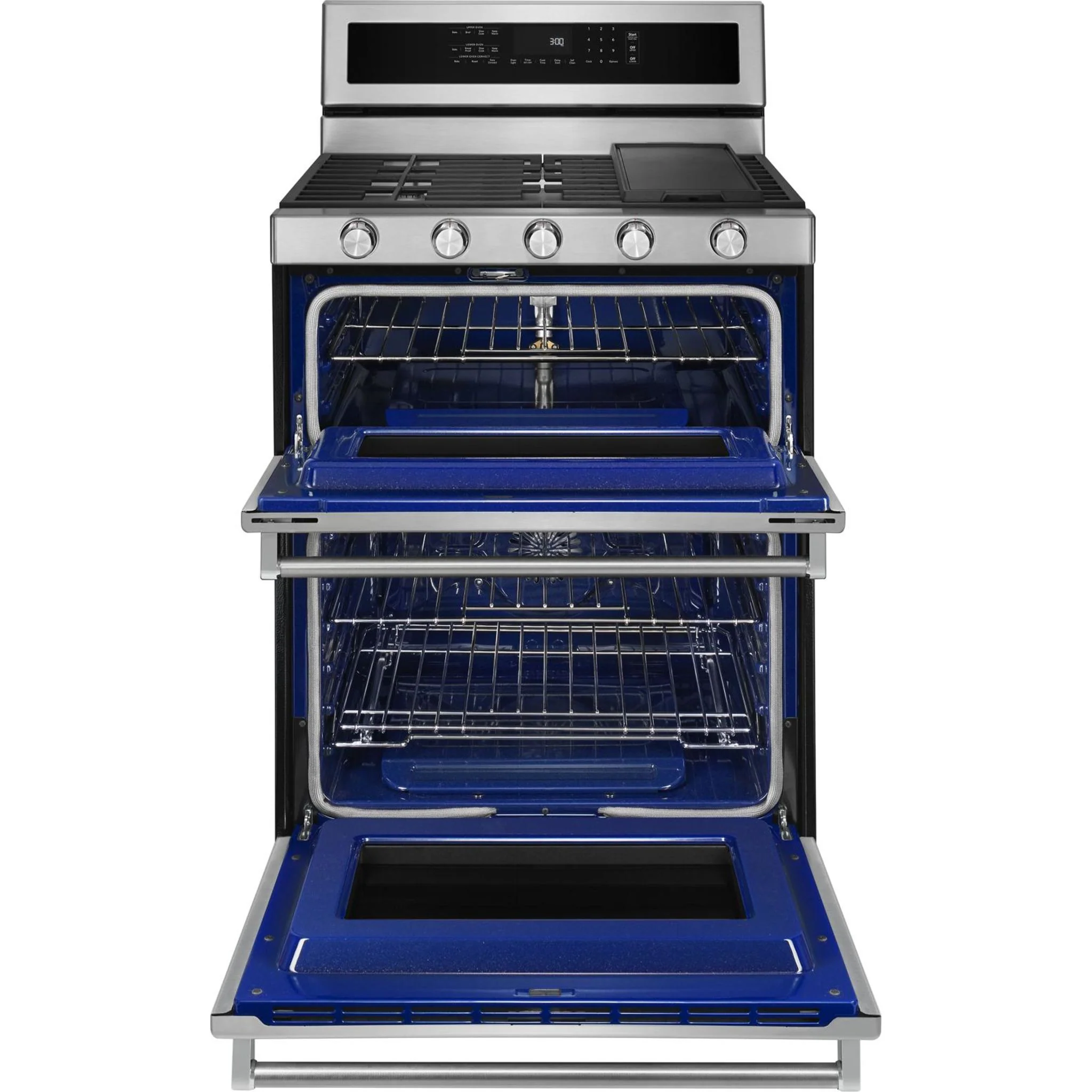 KitchenAid 30-Inch 5 Burner Gas Double Oven Convection Range -Stainless Steel (KFGD500ESS) - Image 16