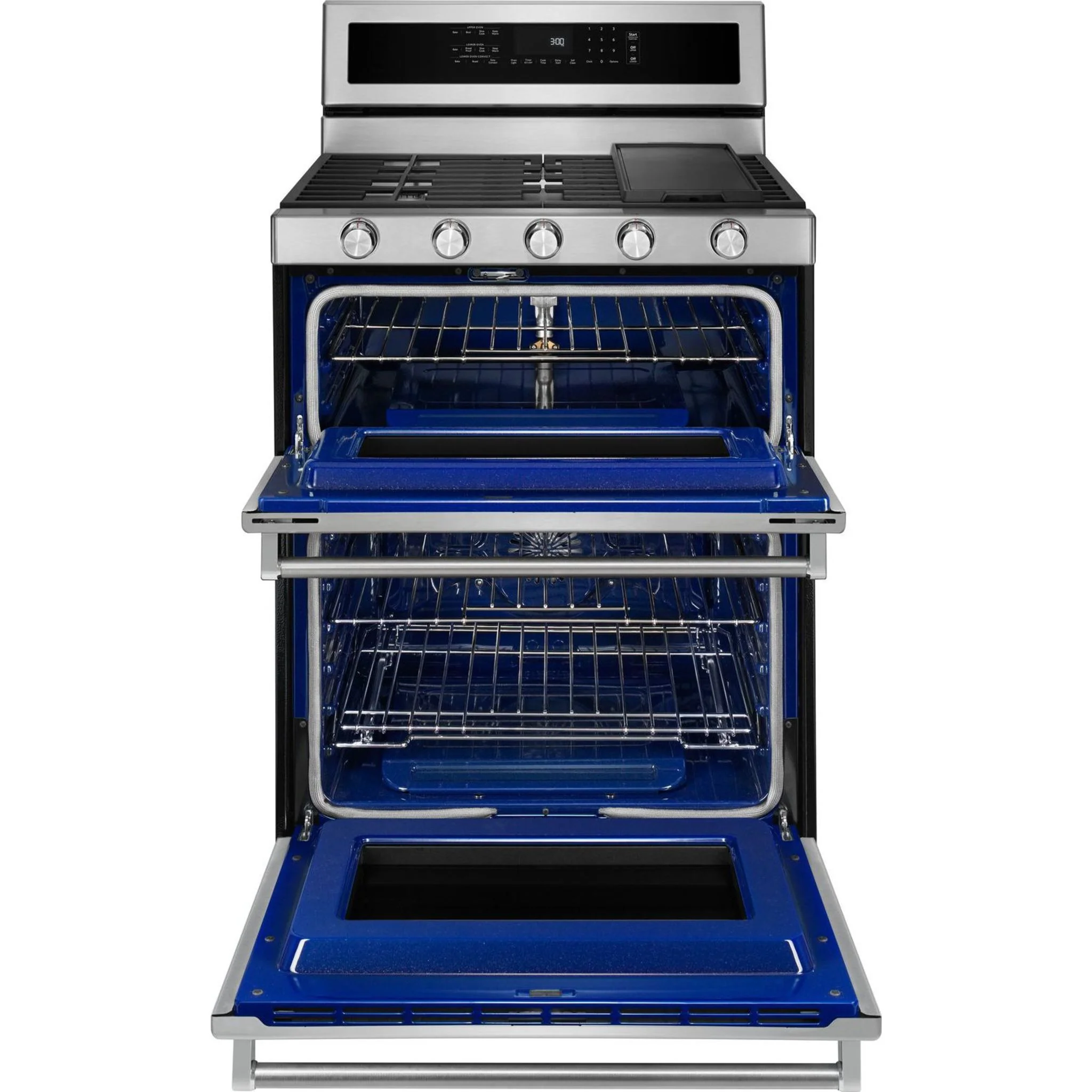 KitchenAid 30-Inch 5 Burner Gas Double Oven Convection Range -Stainless Steel (KFGD500ESS) - Image 7