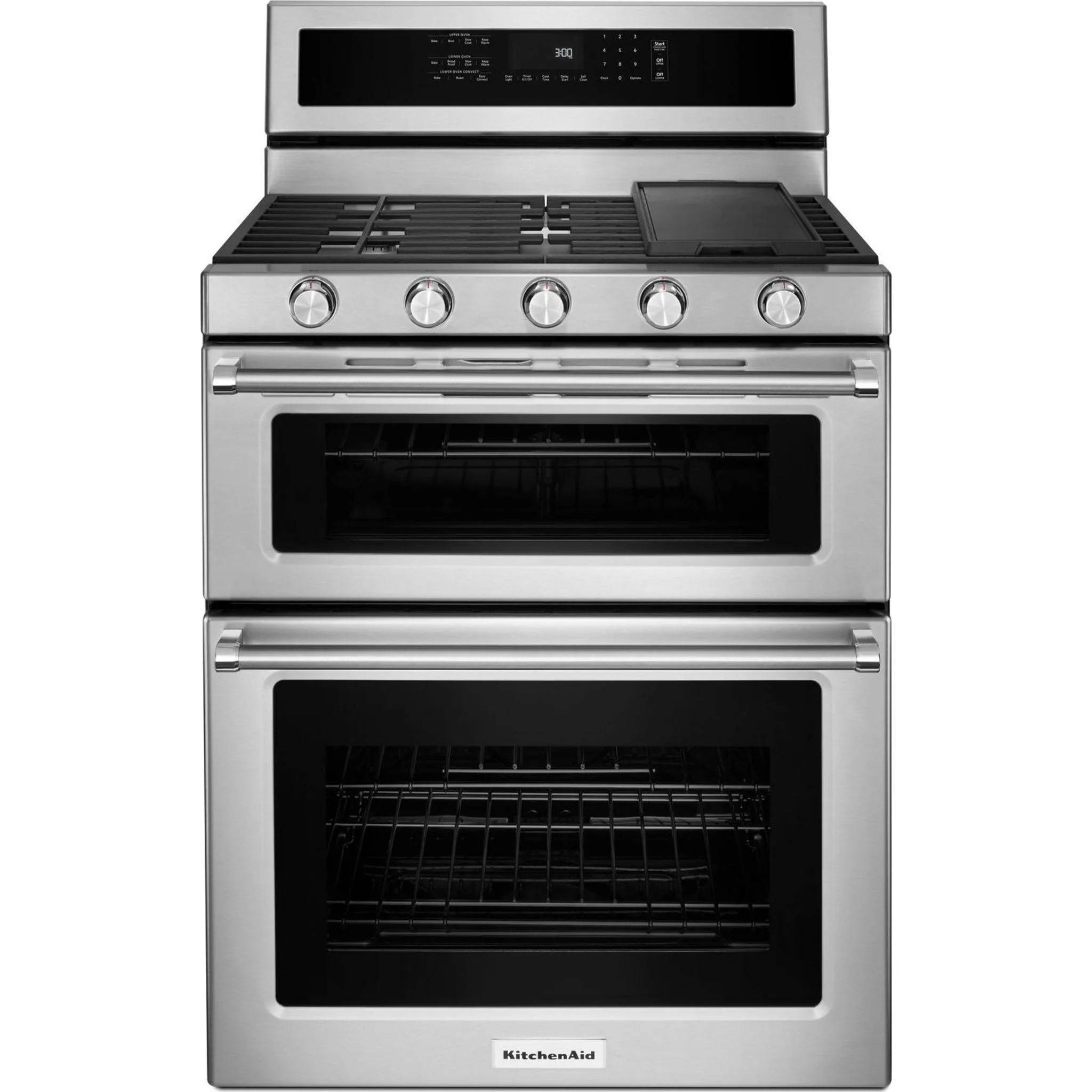 KitchenAid 30-Inch 5 Burner Gas Double Oven Convection Range -Stainless Steel (KFGD500ESS) - Image 8