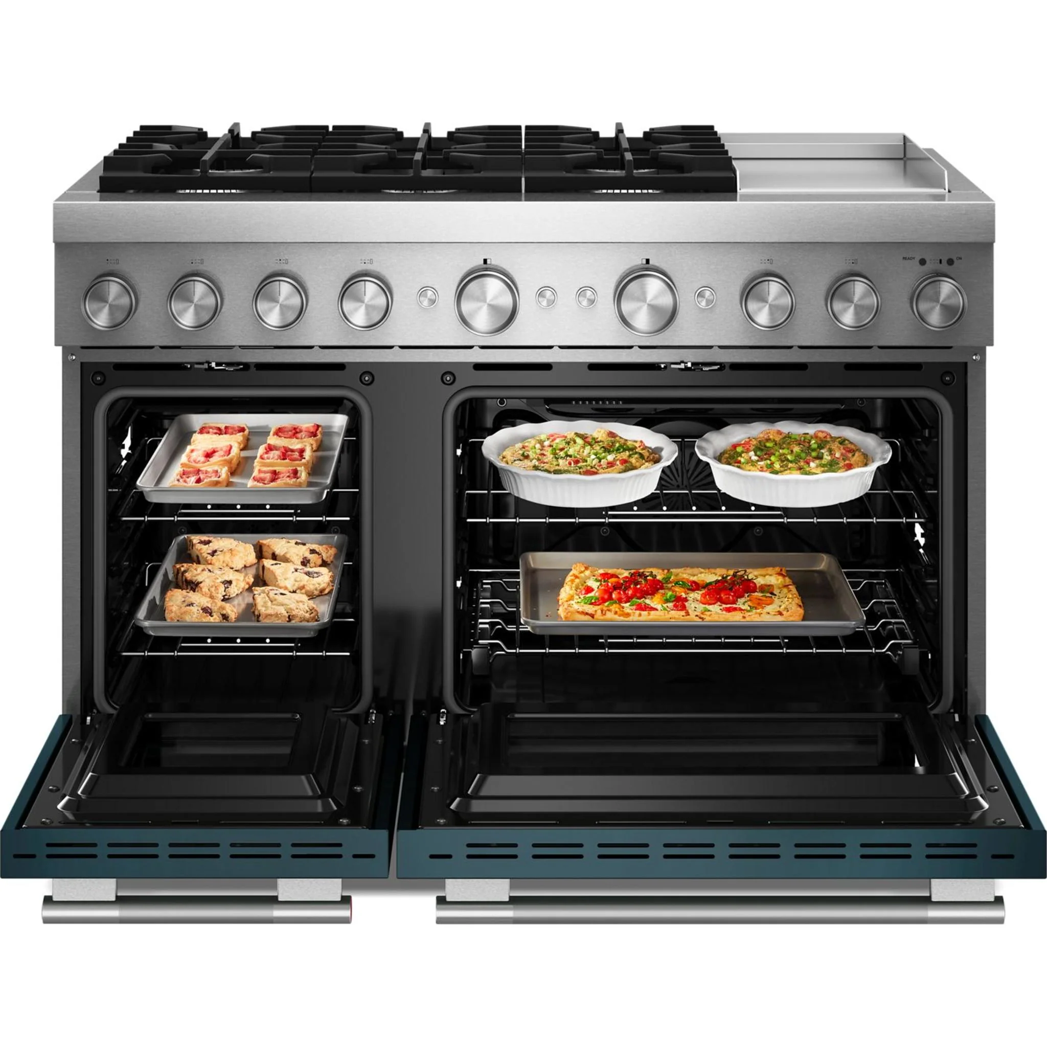 KitchenAid 48-Inch 6 Burner Commercial-Style Dual Fuel Range with Griddle -Agave (KFDD948SAG) - Image 7