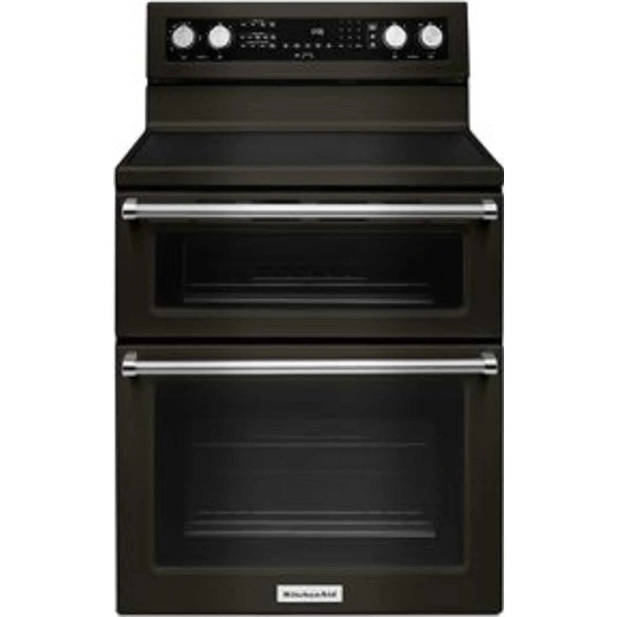 KitchenAid 30-Inch 5 Burner Electric Double Oven Convection Range -Black Stainless (YKFED500EBS) - Image 6