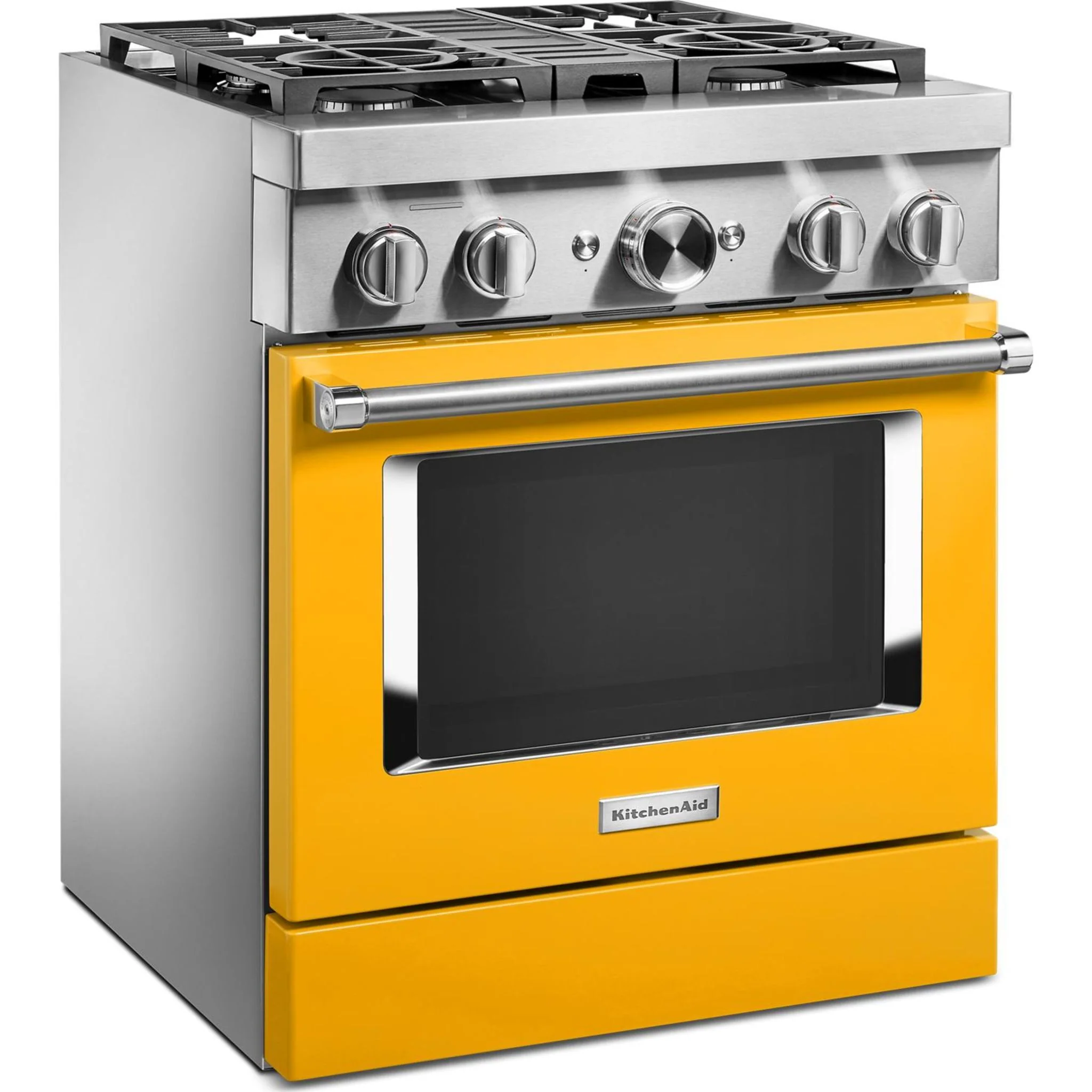 KitchenAid  30'' Smart Commercial-Style Dual Fuel Range with 4 Burners - Yellow Pepper (KFDC500JYP) - Image 4