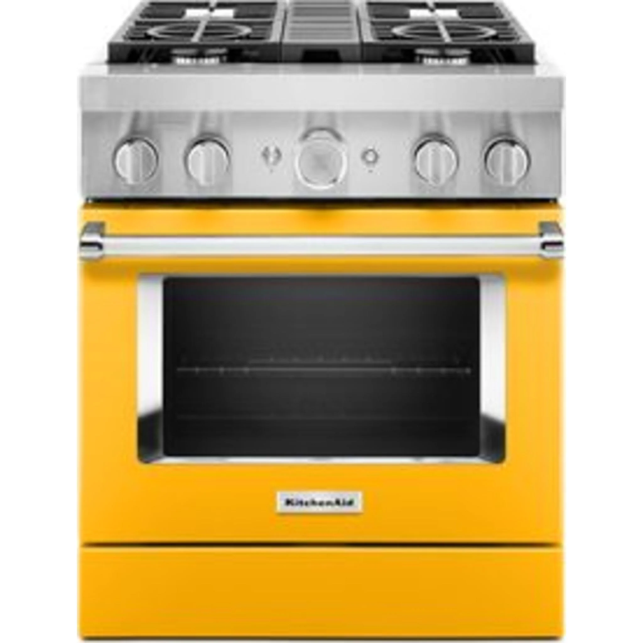 KitchenAid  30'' Smart Commercial-Style Dual Fuel Range with 4 Burners - Yellow Pepper (KFDC500JYP) - Image 6