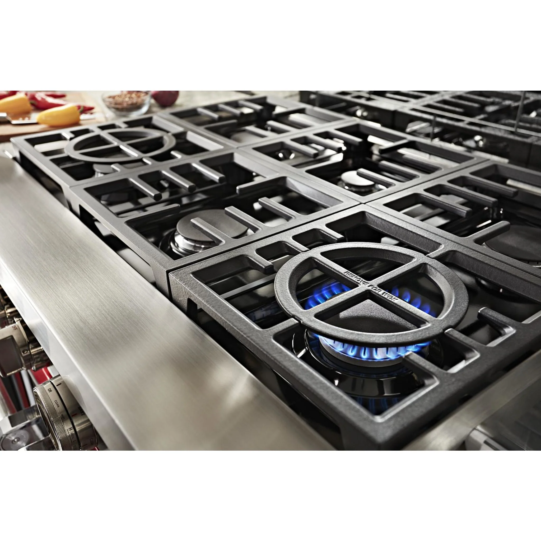 KitchenAid  48'' Smart Commercial-Style Dual Fuel Range with Griddle - Passion Red (KFDC558JPA) - Image 21