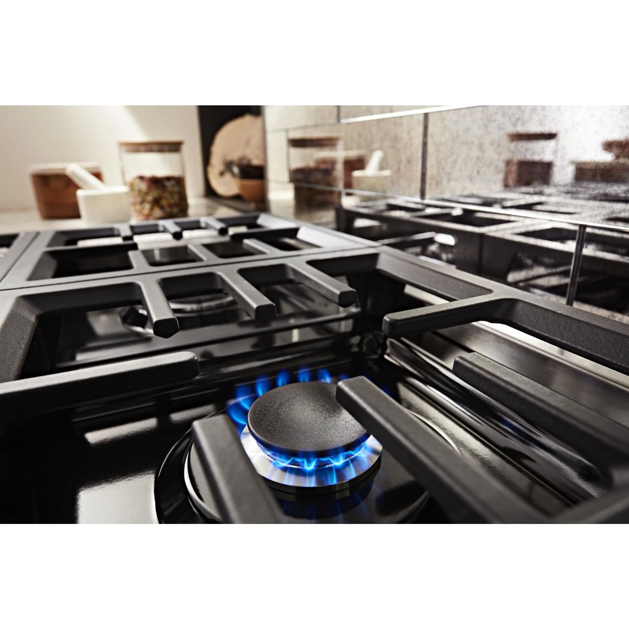 KitchenAid  48'' Smart Commercial-Style Dual Fuel Range with Griddle - Passion Red (KFDC558JPA) - Image 22