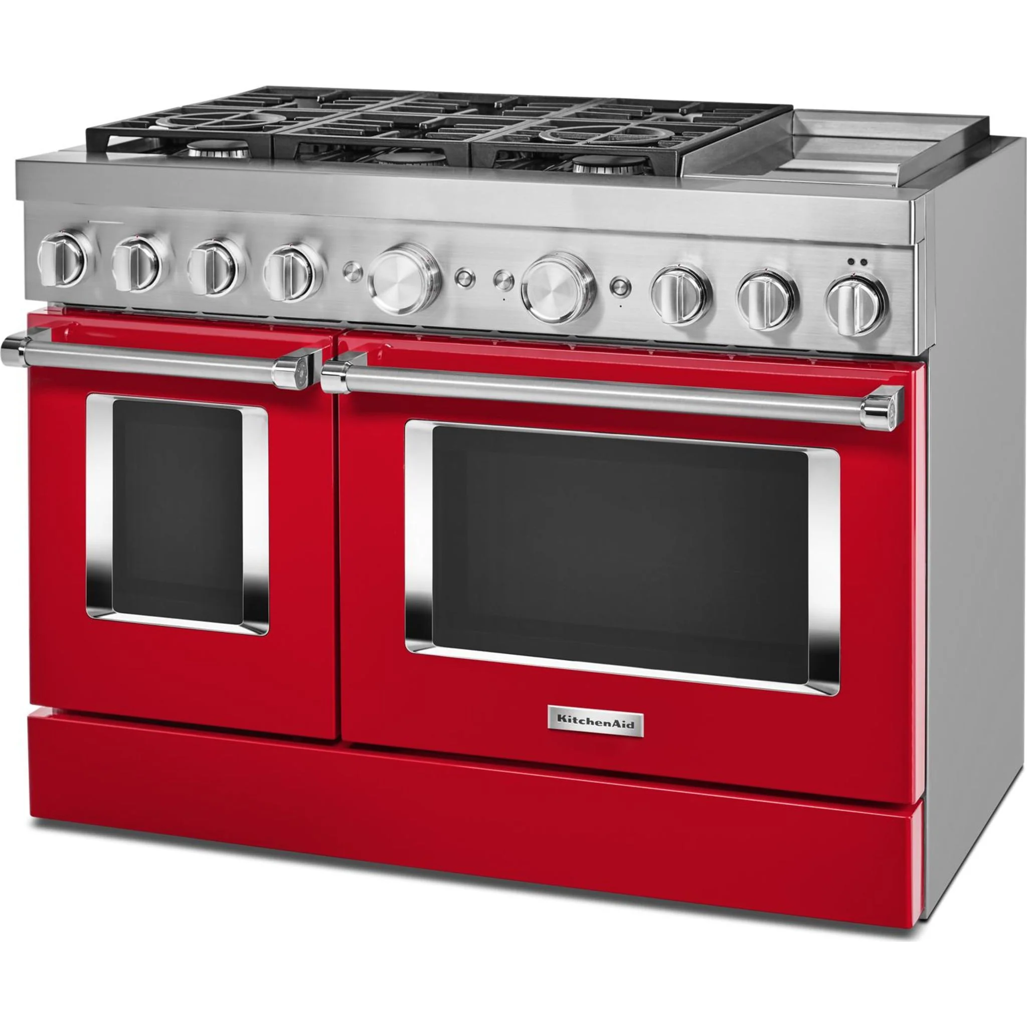 KitchenAid  48'' Smart Commercial-Style Dual Fuel Range with Griddle - Passion Red (KFDC558JPA) - Image 24