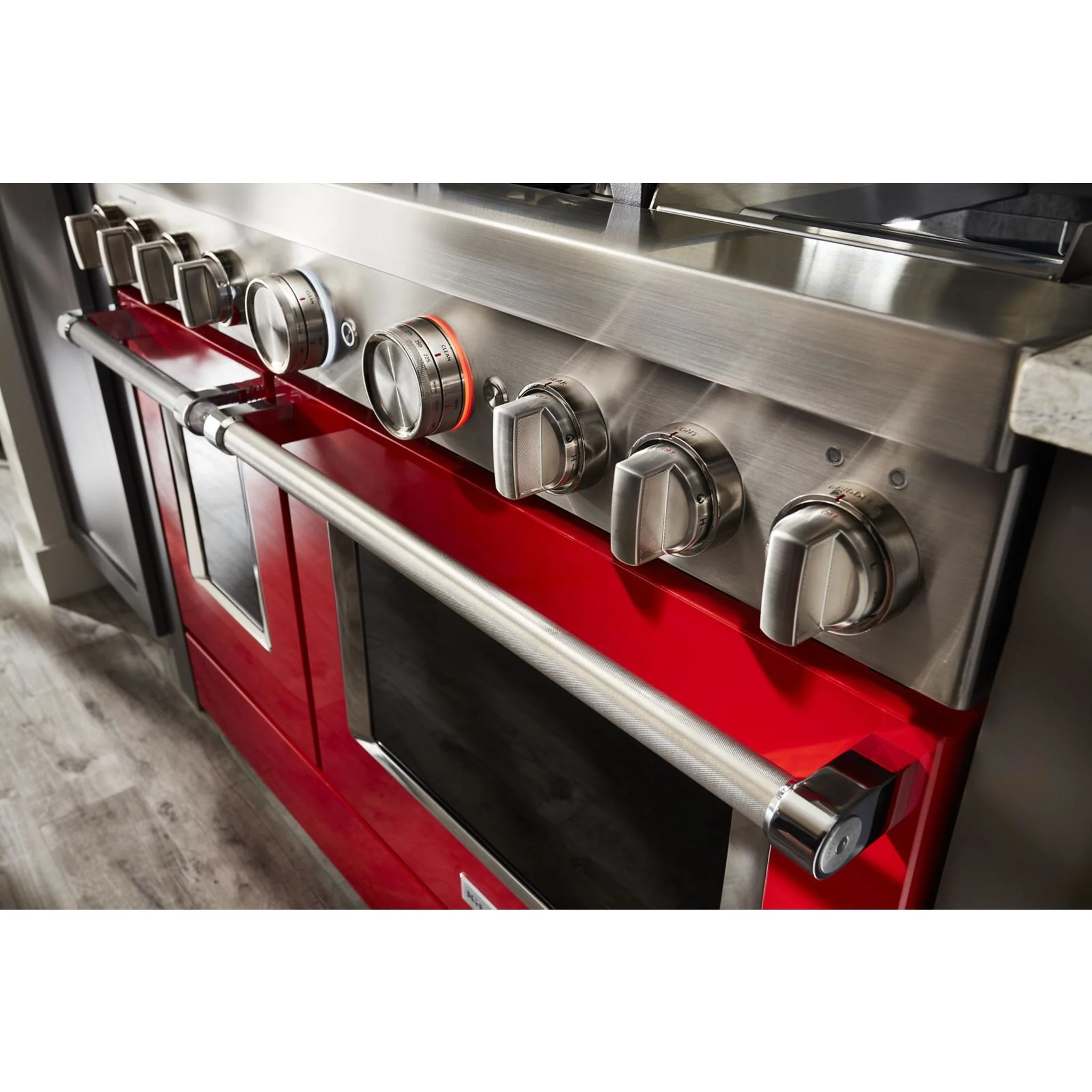 KitchenAid  48'' Smart Commercial-Style Dual Fuel Range with Griddle - Passion Red (KFDC558JPA) - Image 25