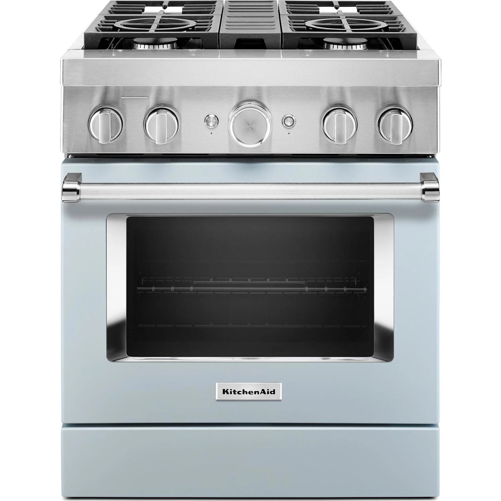 KitchenAid  30'' Smart Commercial-Style Dual Fuel Range with 4 Burners - Misty Blue (KFDC500JMB) - Image 14