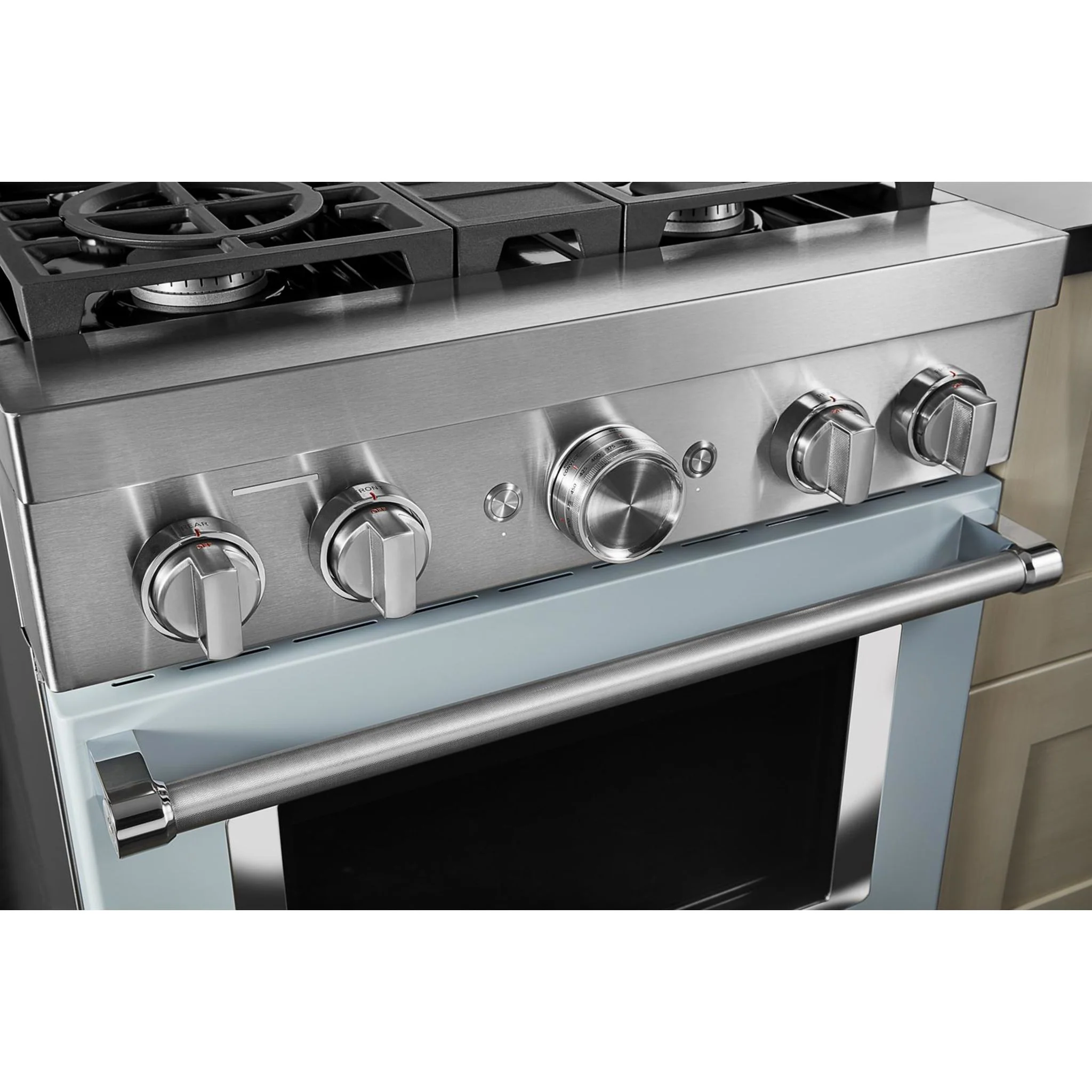 KitchenAid  30'' Smart Commercial-Style Dual Fuel Range with 4 Burners - Misty Blue (KFDC500JMB) - Image 5