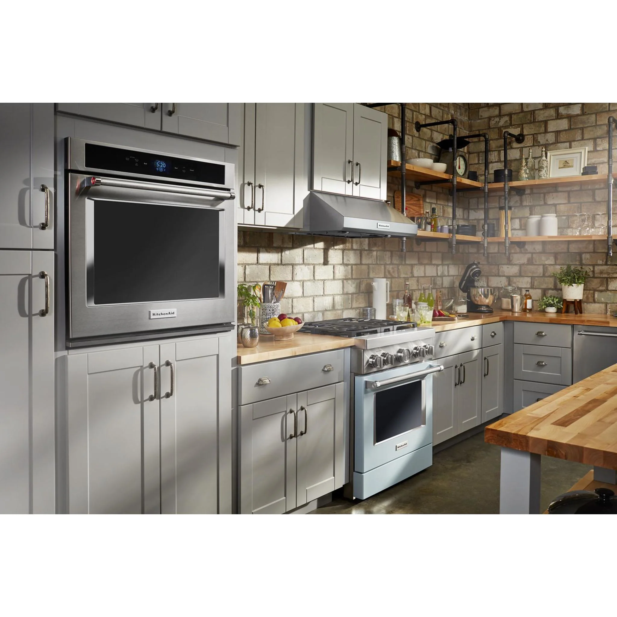 KitchenAid  30'' Smart Commercial-Style Dual Fuel Range with 4 Burners - Misty Blue (KFDC500JMB) - Image 50