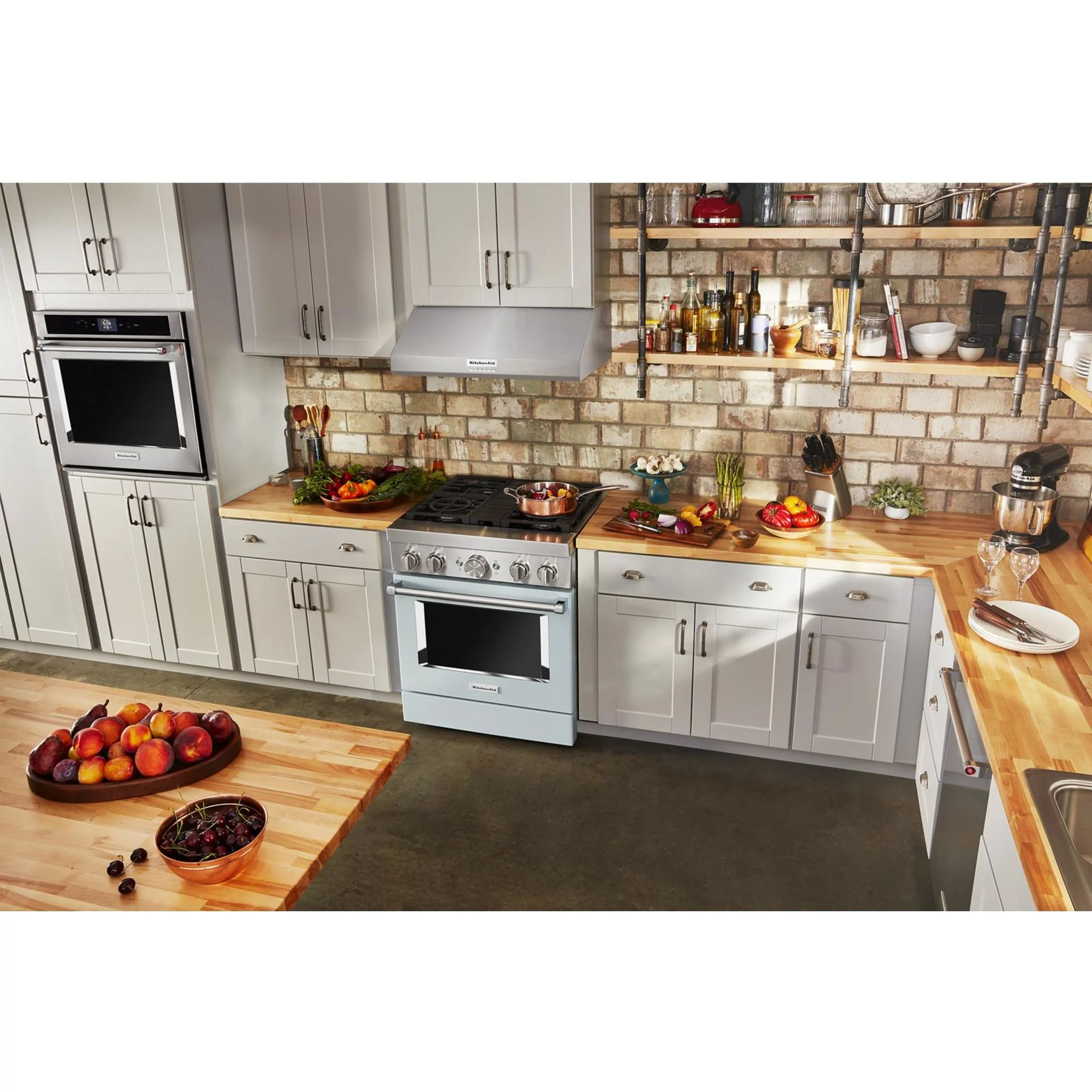 KitchenAid  30'' Smart Commercial-Style Dual Fuel Range with 4 Burners - Misty Blue (KFDC500JMB) - Image 54