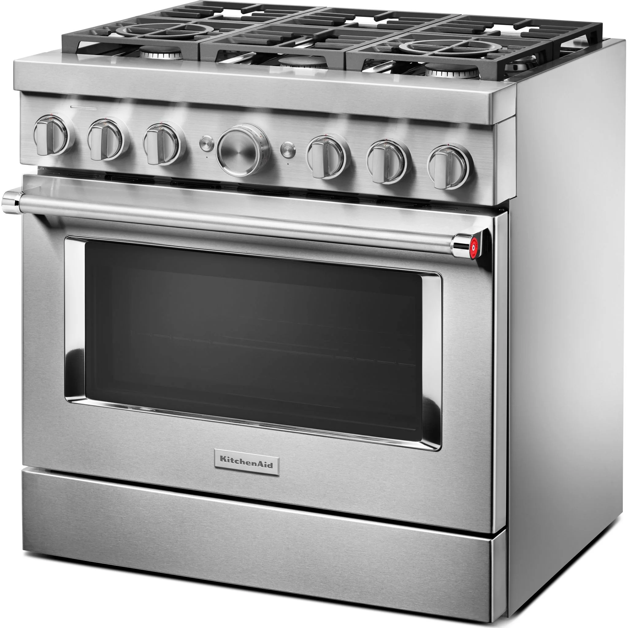 KitchenAid  36'' Smart Commercial-Style Dual Fuel Range with 6 Burners - Stainless Steel (KFDC506JSS) - Image 2