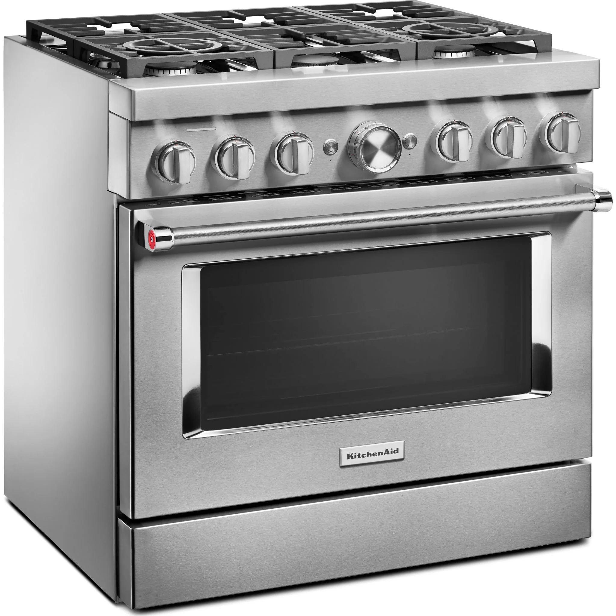 KitchenAid  36'' Smart Commercial-Style Dual Fuel Range with 6 Burners - Stainless Steel (KFDC506JSS) - Image 3
