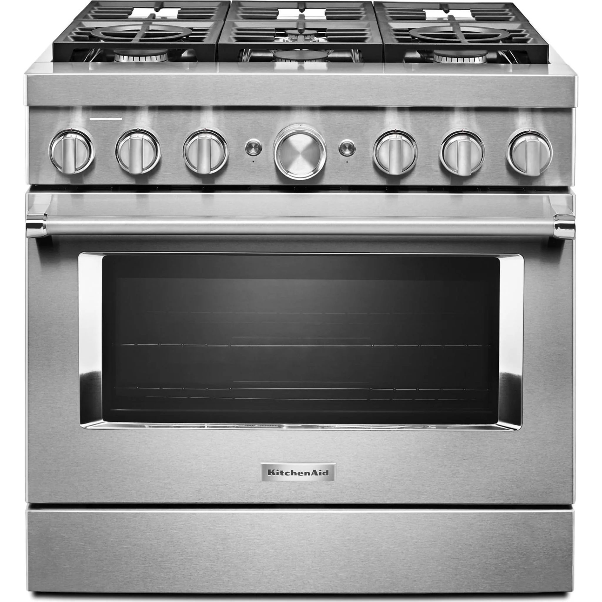 KitchenAid  36'' Smart Commercial-Style Dual Fuel Range with 6 Burners - Stainless Steel (KFDC506JSS) - Image 4