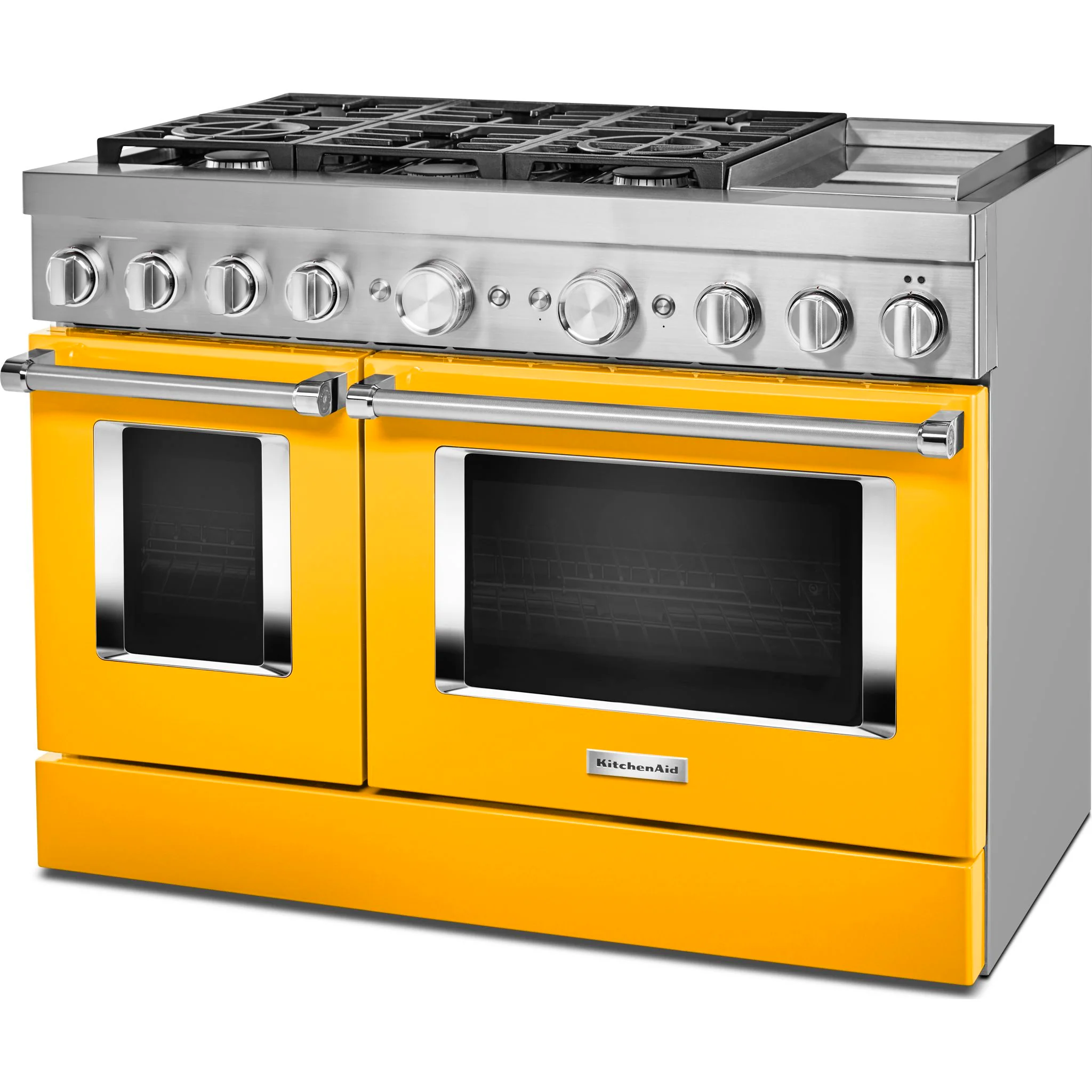 KitchenAid  48'' Smart Commercial-Style Dual Fuel Range with Griddle - Yellow Pepper (KFDC558JYP) - Image 2