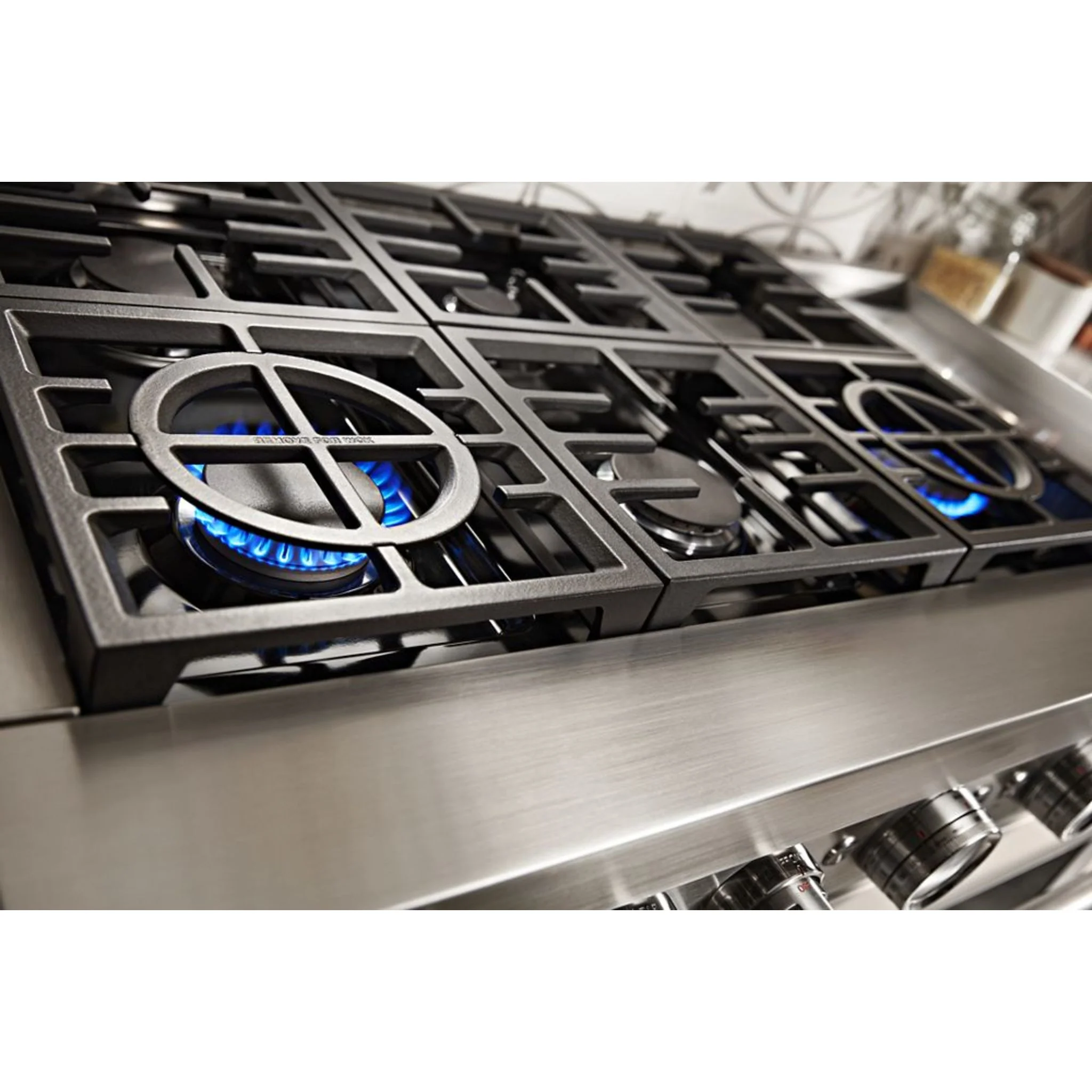 KitchenAid  48'' Smart Commercial-Style Dual Fuel Range with Griddle - Yellow Pepper (KFDC558JYP) - Image 20