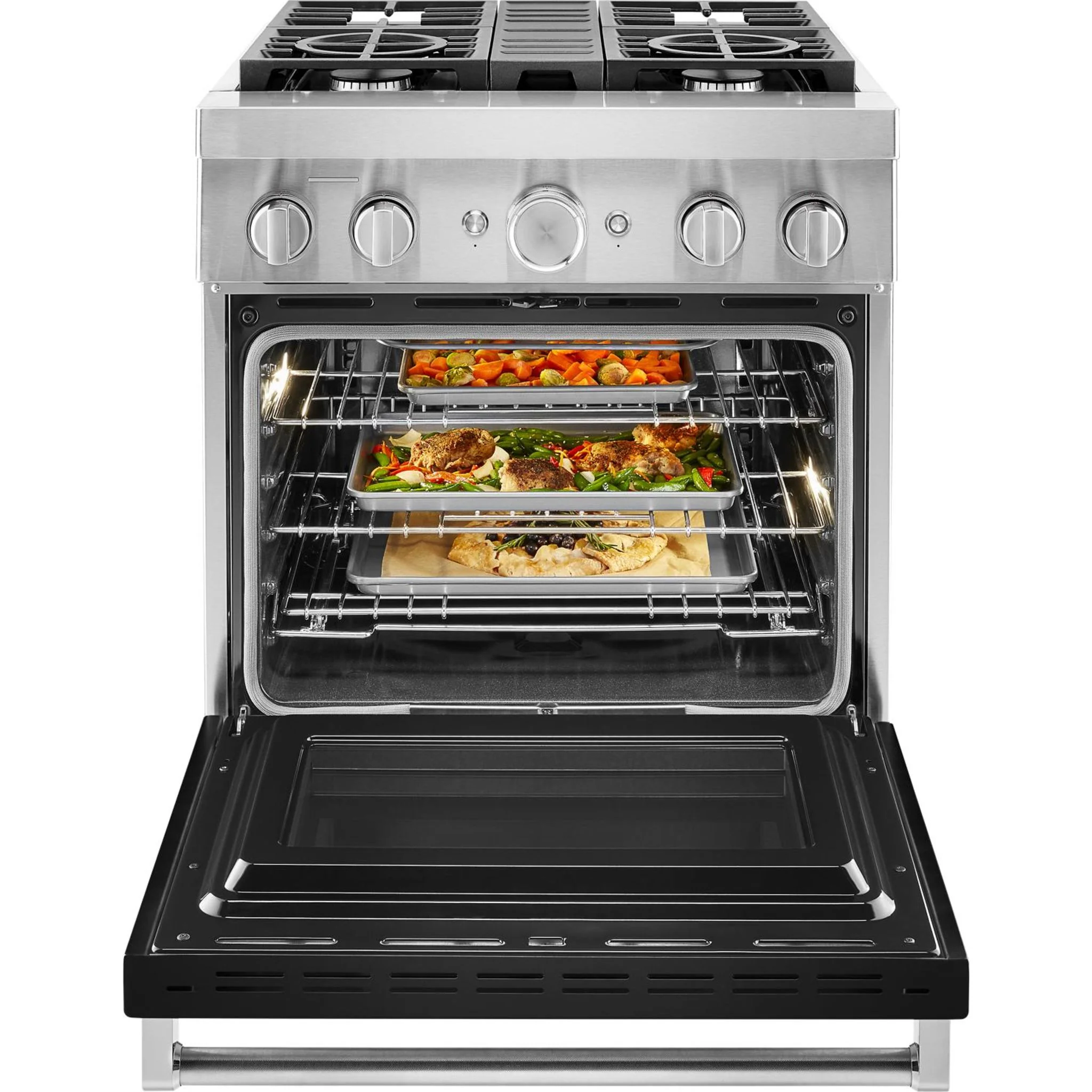 KitchenAid  30'' Smart Commercial-Style Dual Fuel Range with 4 Burners - Imperial Black (KFDC500JBK) - Image 33
