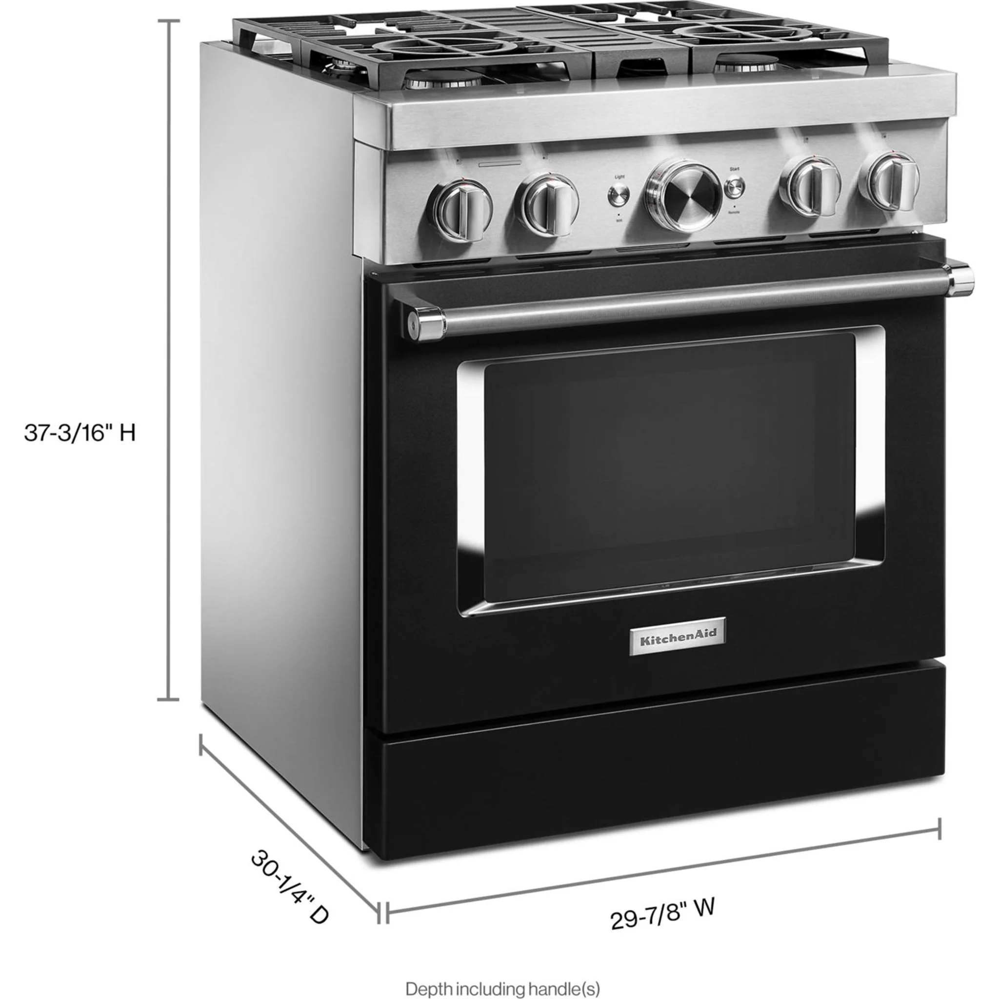 KitchenAid  30'' Smart Commercial-Style Dual Fuel Range with 4 Burners - Imperial Black (KFDC500JBK) - Image 57