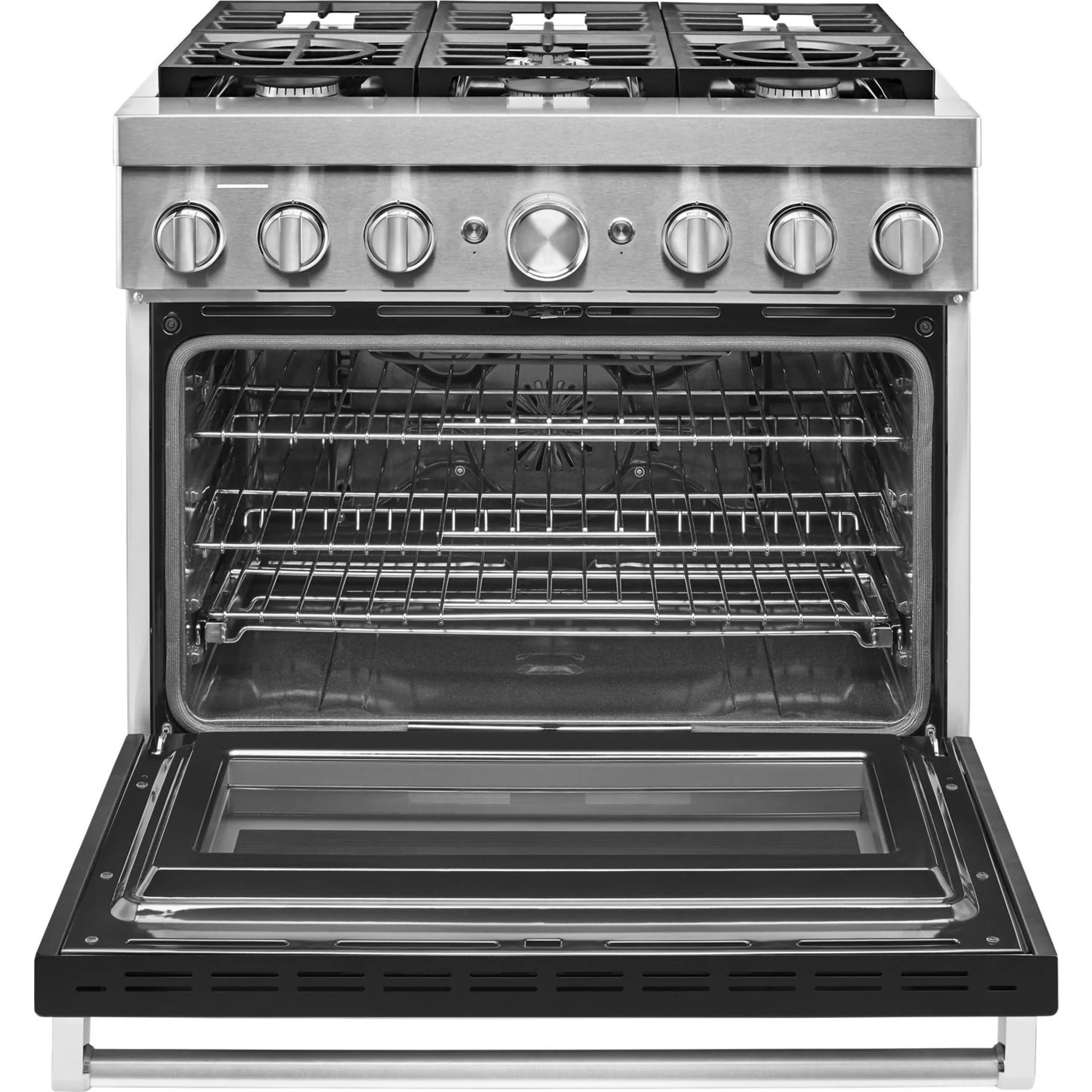KitchenAid  36'' Smart Commercial-Style Dual Fuel Range with 6 Burners - Imperial Black (KFDC506JBK) - Image 21