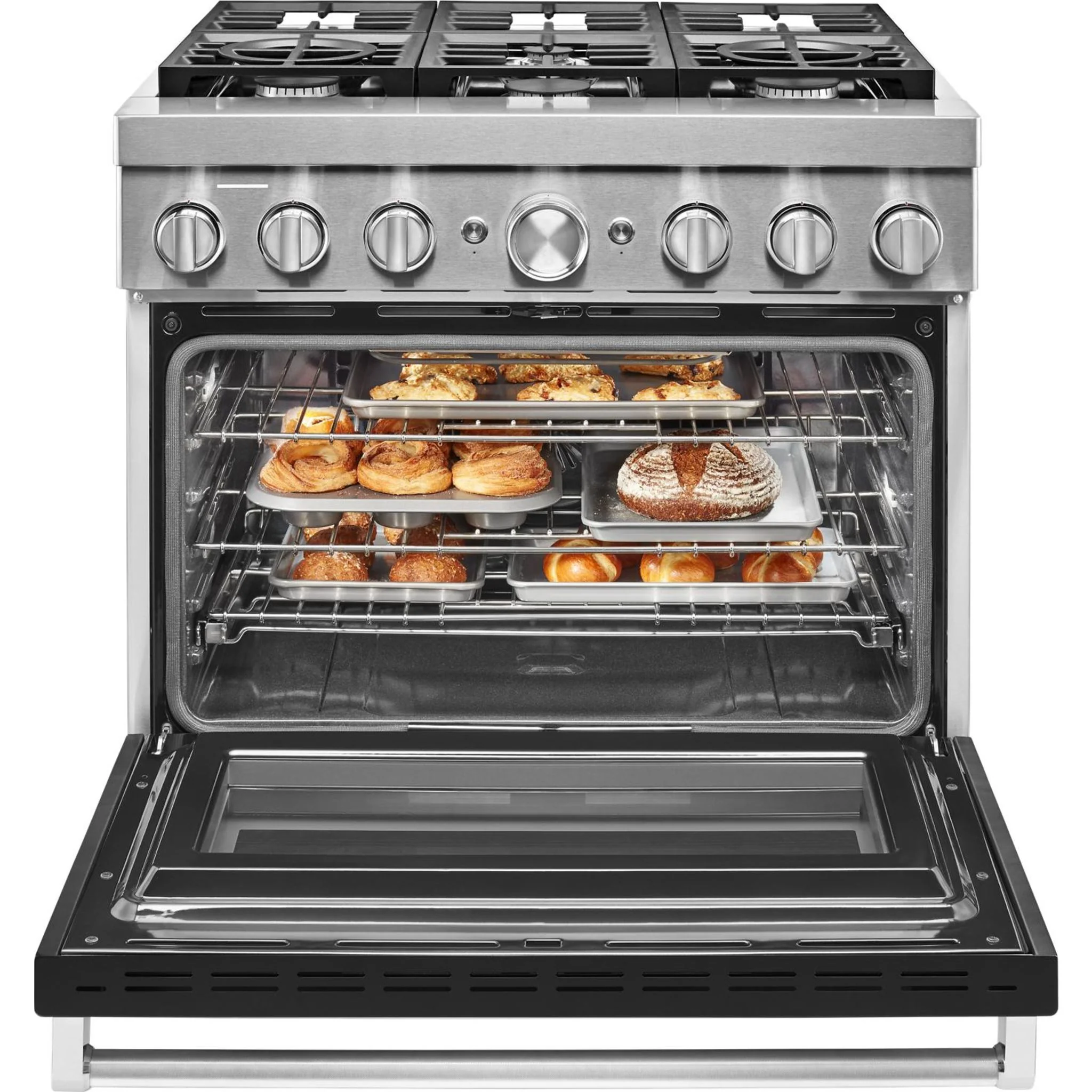 KitchenAid  36'' Smart Commercial-Style Dual Fuel Range with 6 Burners - Imperial Black (KFDC506JBK) - Image 27