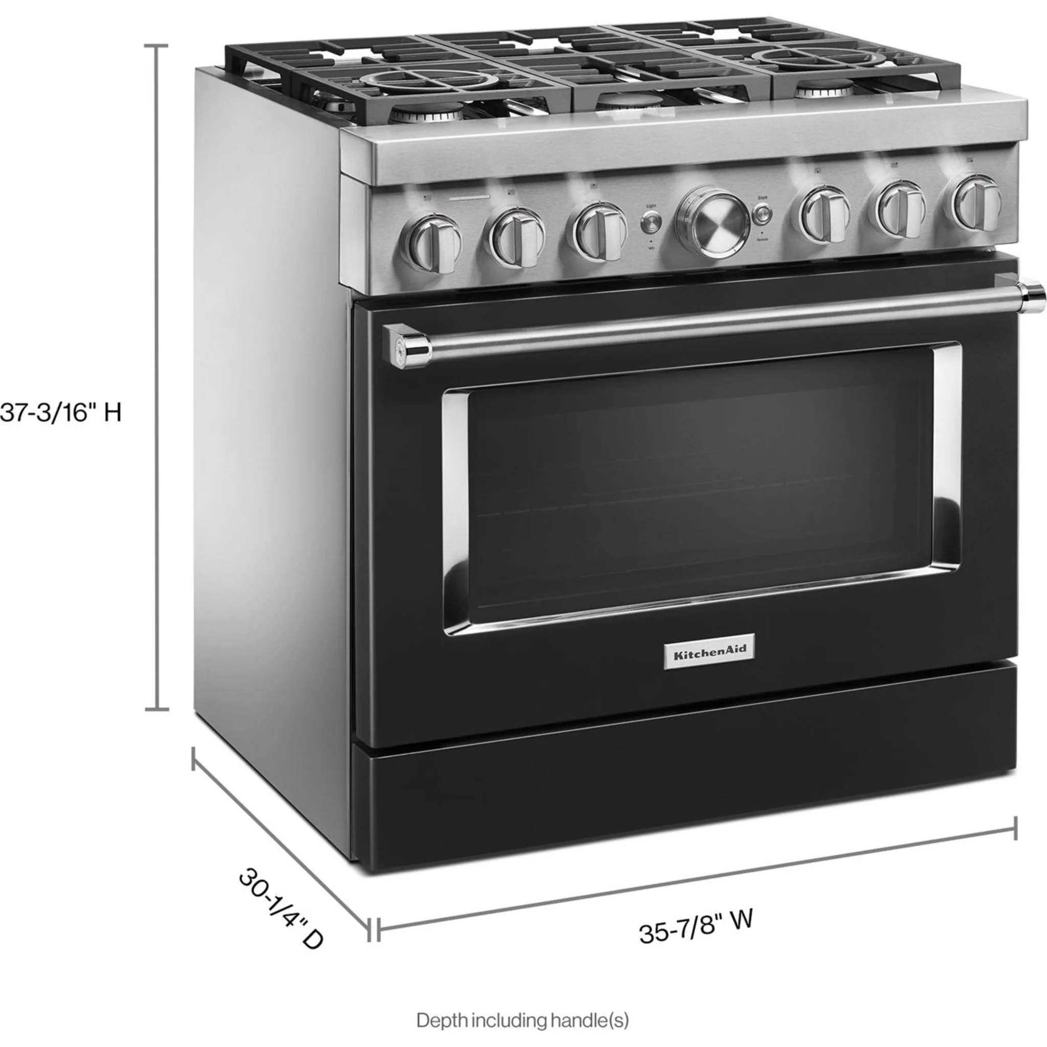 KitchenAid  36'' Smart Commercial-Style Dual Fuel Range with 6 Burners - Imperial Black (KFDC506JBK) - Image 60