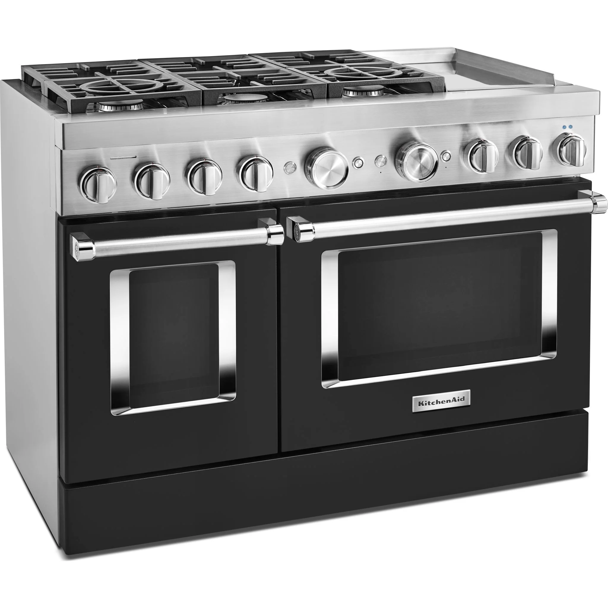KitchenAid  48'' Smart Commercial-Style Dual Fuel Range with Griddle - Imperial Black (KFDC558JBK) - Image 3