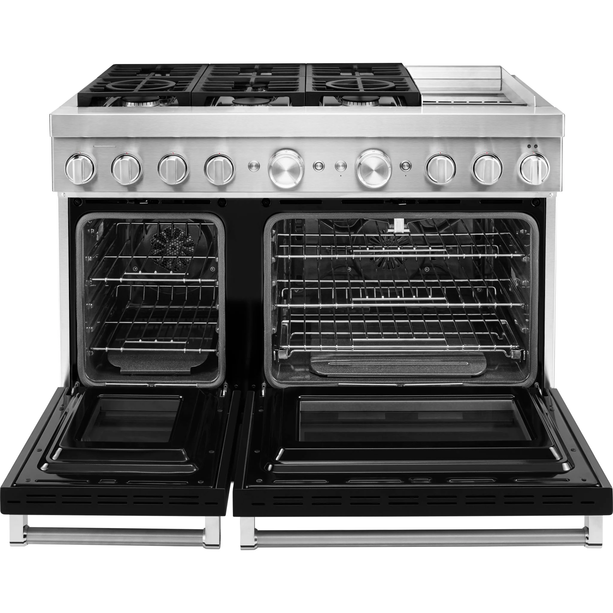 KitchenAid  48'' Smart Commercial-Style Dual Fuel Range with Griddle - Imperial Black (KFDC558JBK) - Image 4