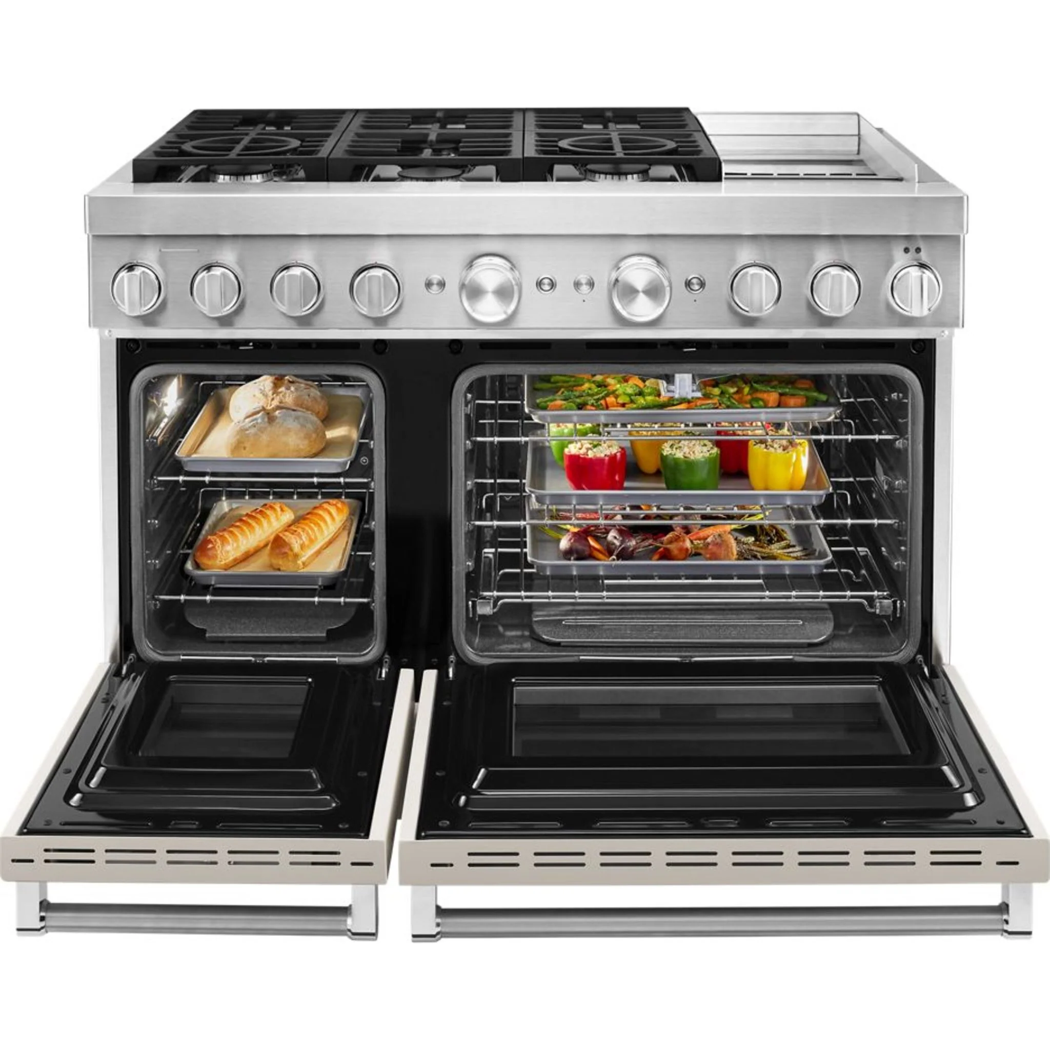 KitchenAid  48'' Smart Commercial-Style Dual Fuel Range with Griddle - Imperial Black (KFDC558JBK) - Image 43