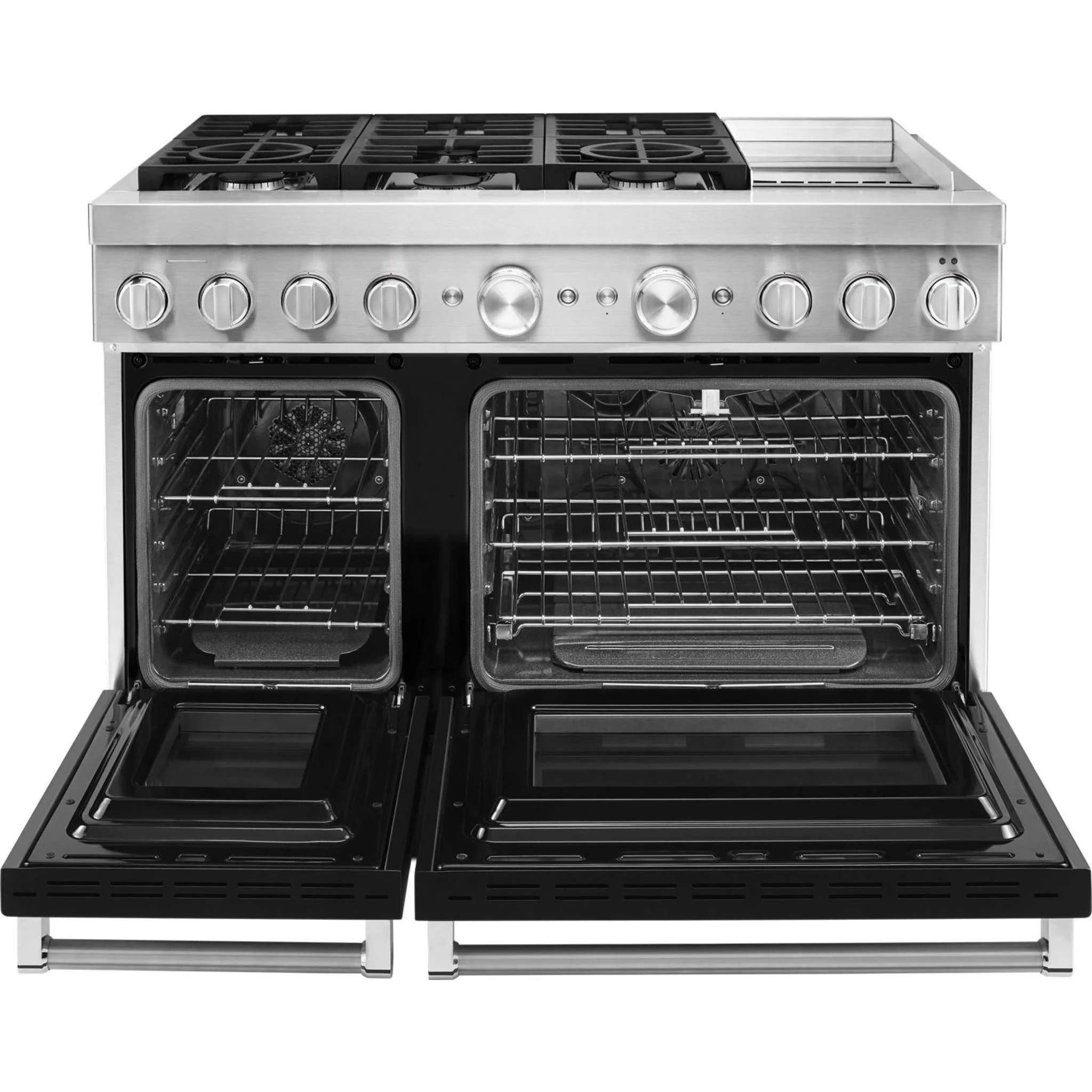 KitchenAid  48'' Smart Commercial-Style Dual Fuel Range with Griddle - Imperial Black (KFDC558JBK) - Image 46